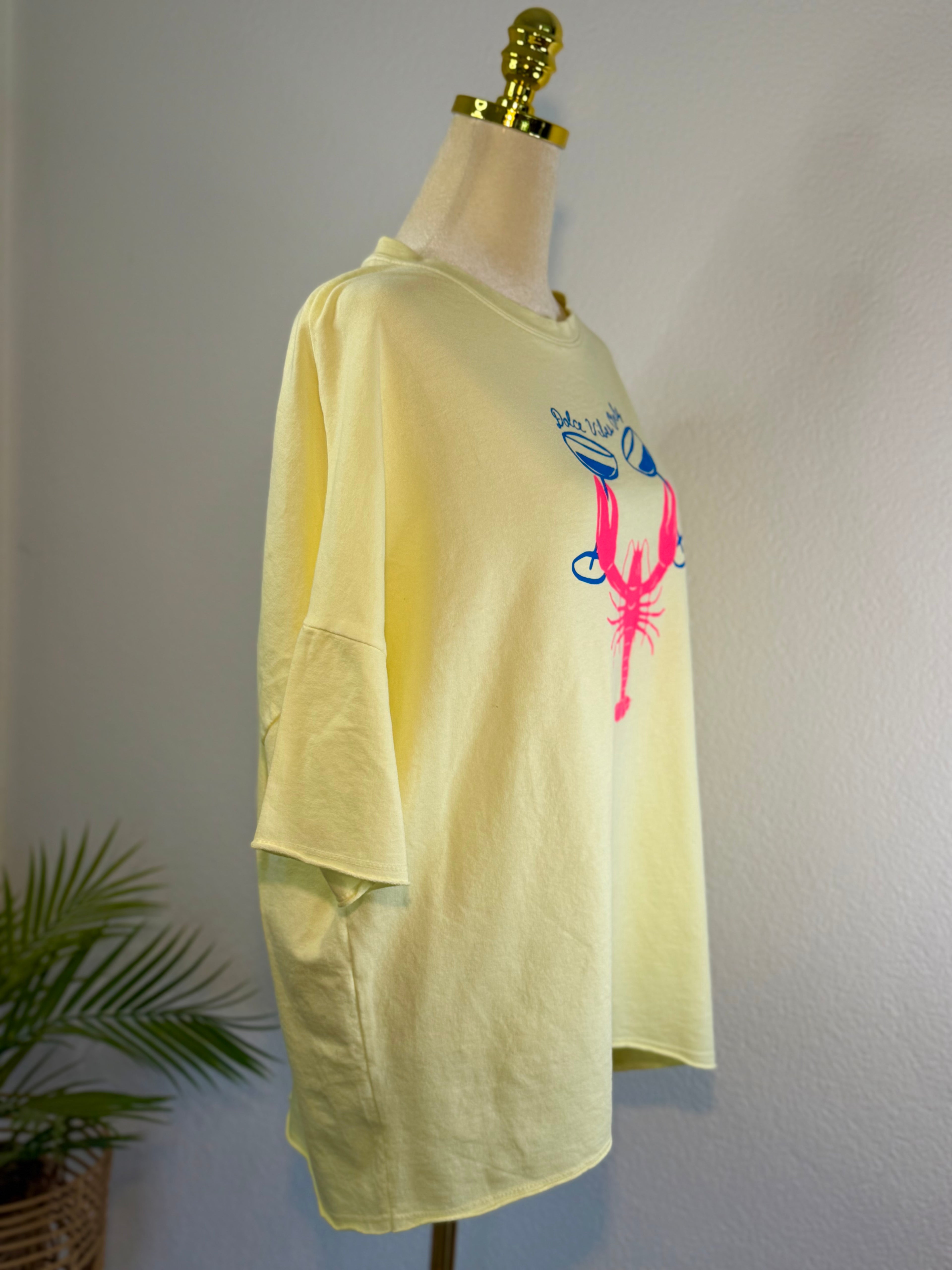 Tshirt Dolce Vibes Only mit Hummerdesign in verschiedenen Farben