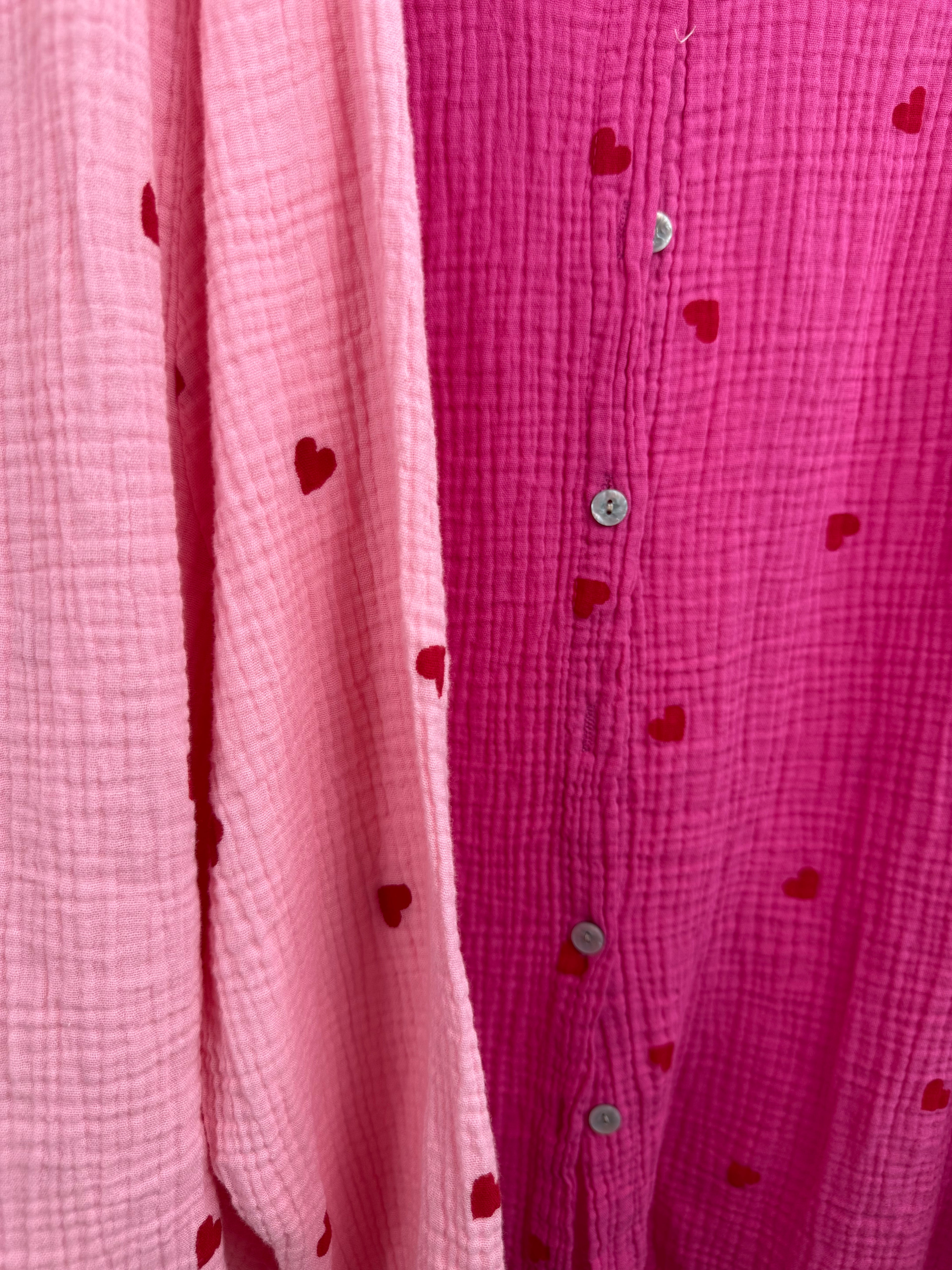 Musselinbluse LOVERS - verschiedene Farben - 100% Baumwolle