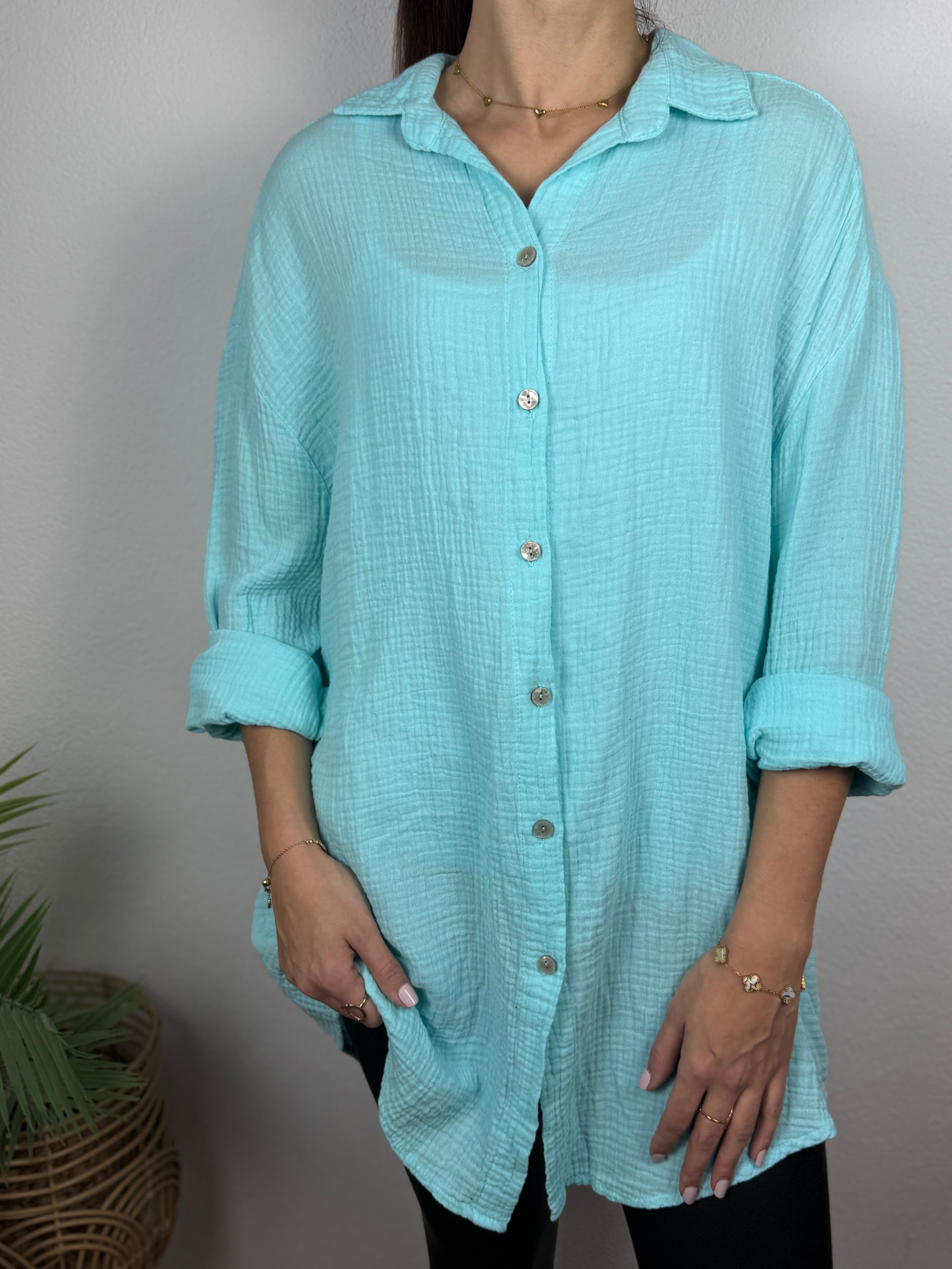 Musselin Oversize Bluse – Made in Italy