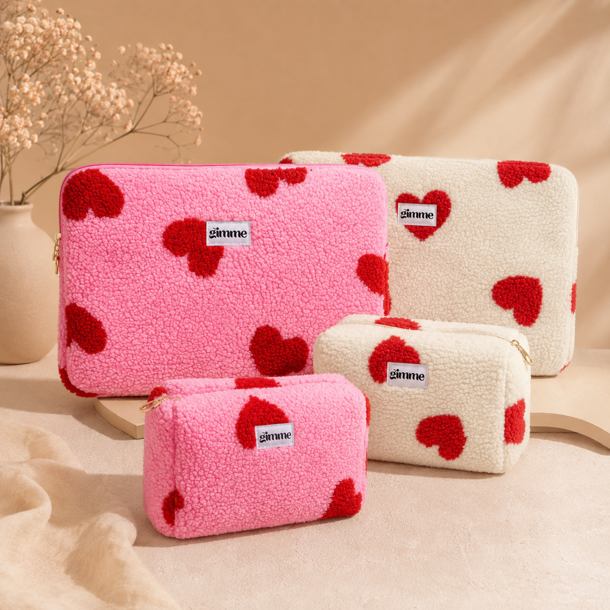 TEDDY HEART Bag - Kosmetiktasche oder Laptoptasche - 2 Farben