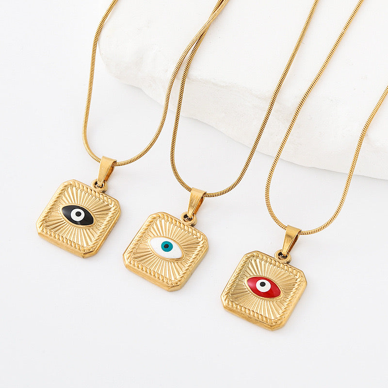 EVIL EYE Kette 🧿 - Edelstahl + 18K vergoldet - wasserfest