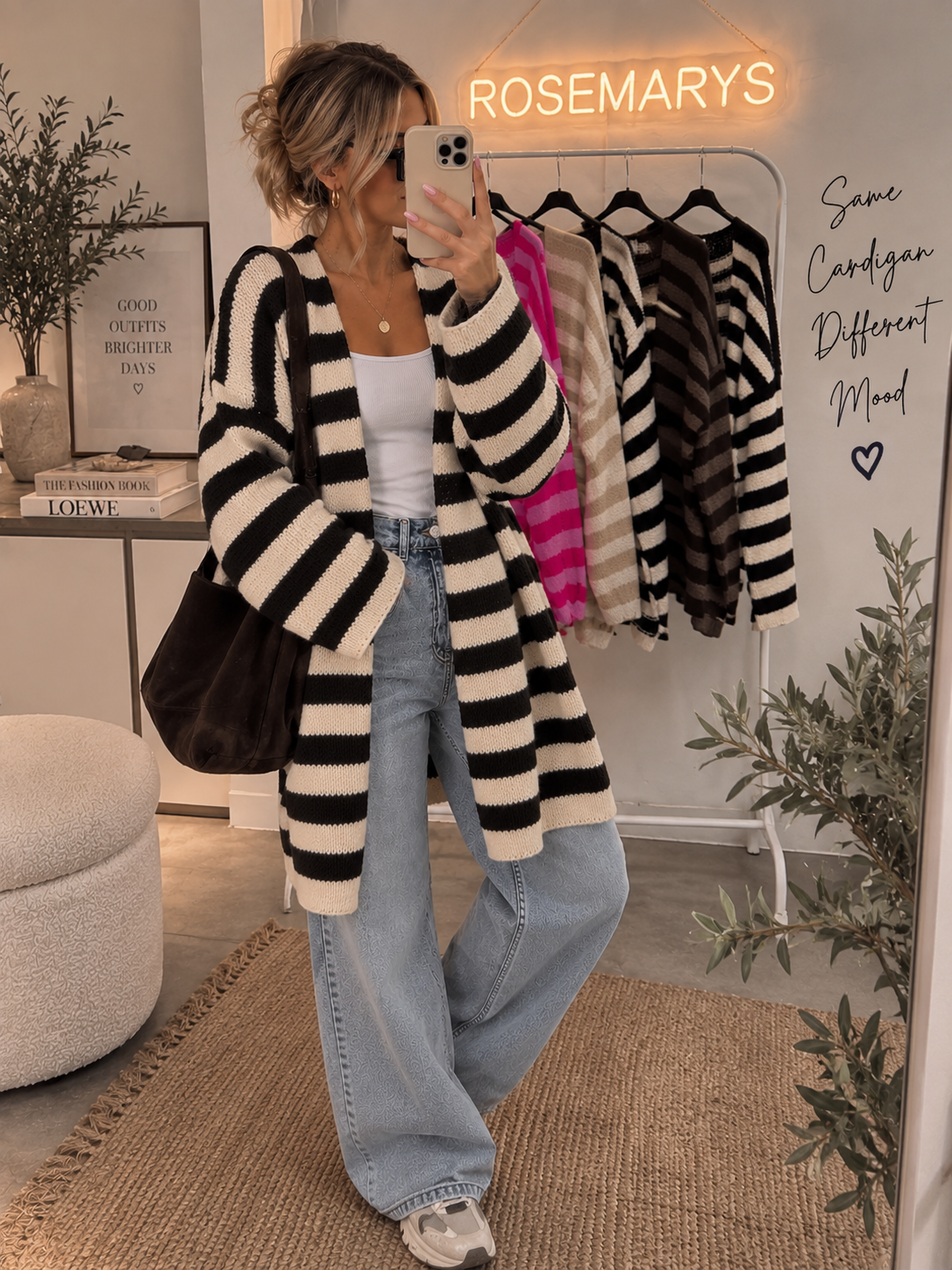 STRIPE LOVE - mittellanger Cardigan - passt von 36 bis 46