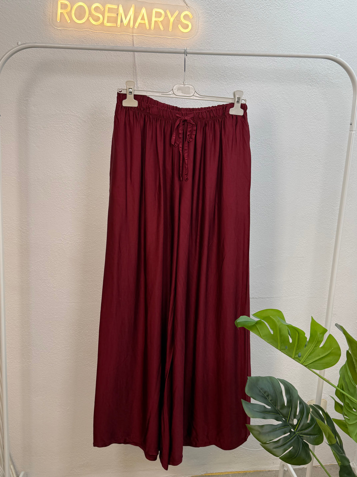 Ultra Wide Leg Satin Hose - mit Bequembund in verschiedenen Farben - bis 44 tragbar