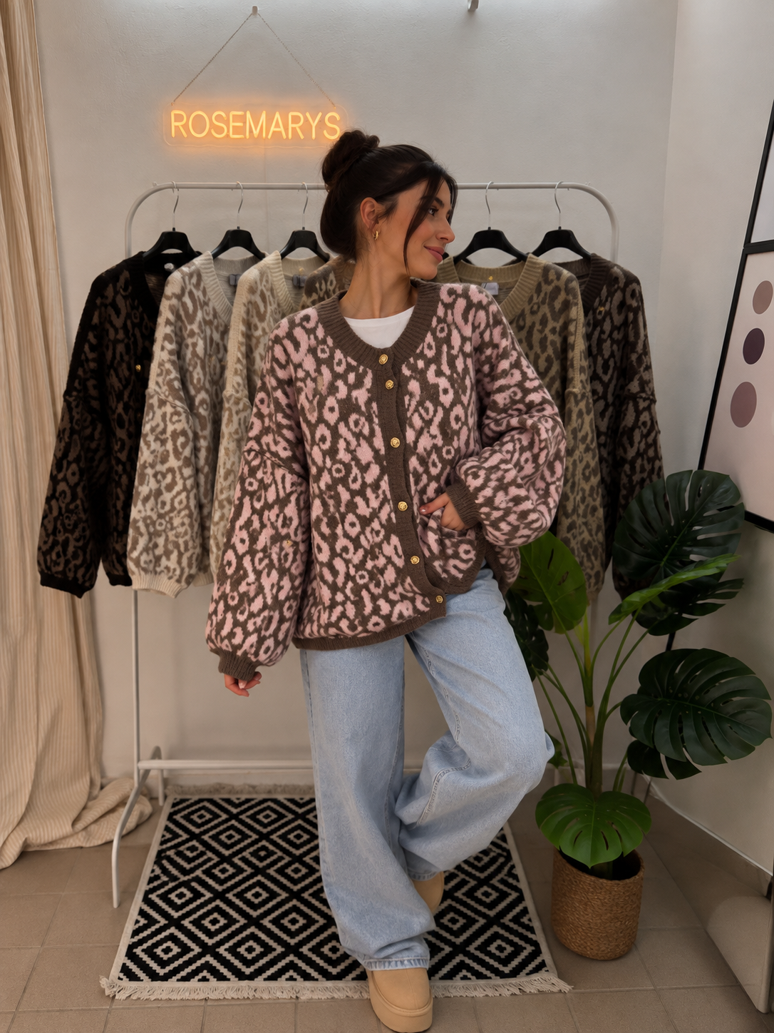 Oversize Cozy LEO Cardigan - mehrere Farben - bis 44/46 tragbar