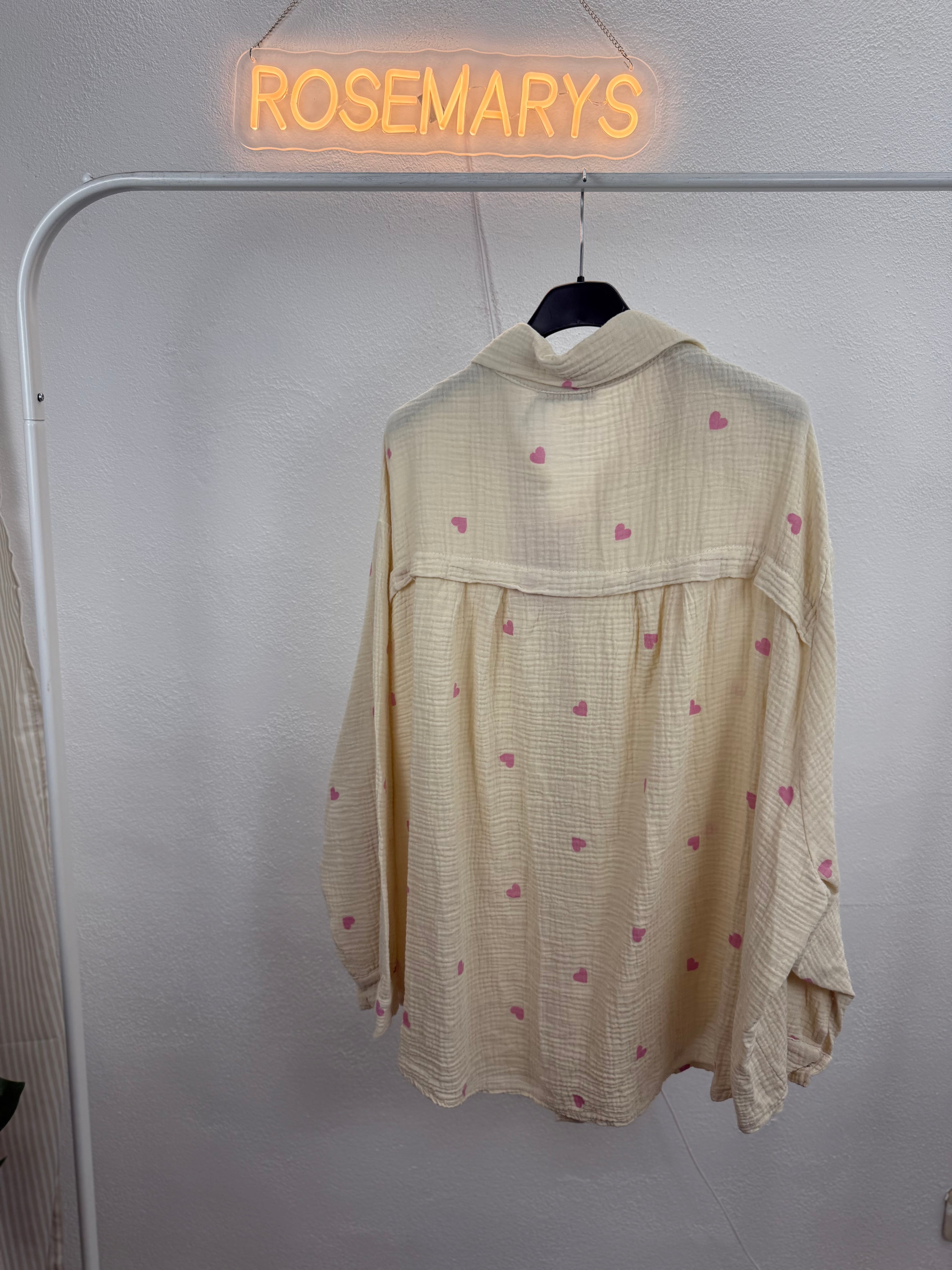 Musselinbluse LOVERS - verschiedene Farben - 100% Baumwolle