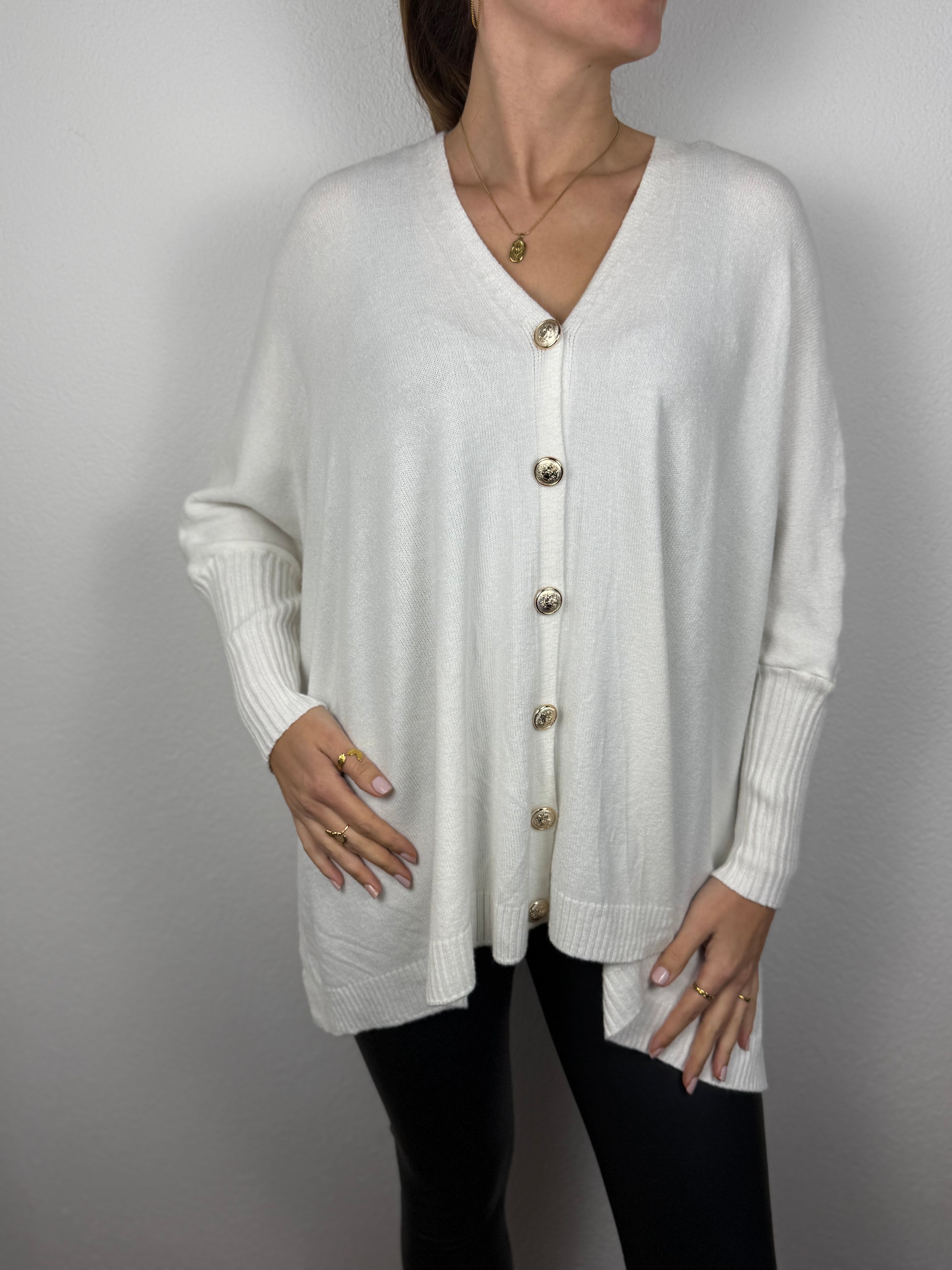Ultra Oversize Strickjacke Elisa mit Knöpfen - butterweich dank Viskose (Kopie)