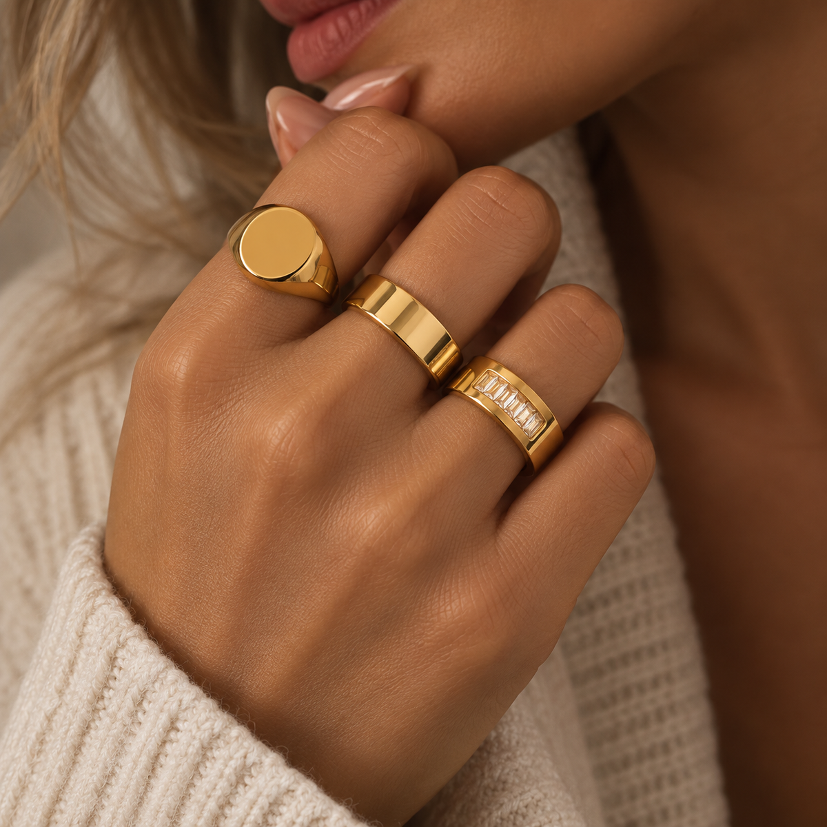 CHUNKY Statement Ringe – 18K vergoldeter Edelstahl