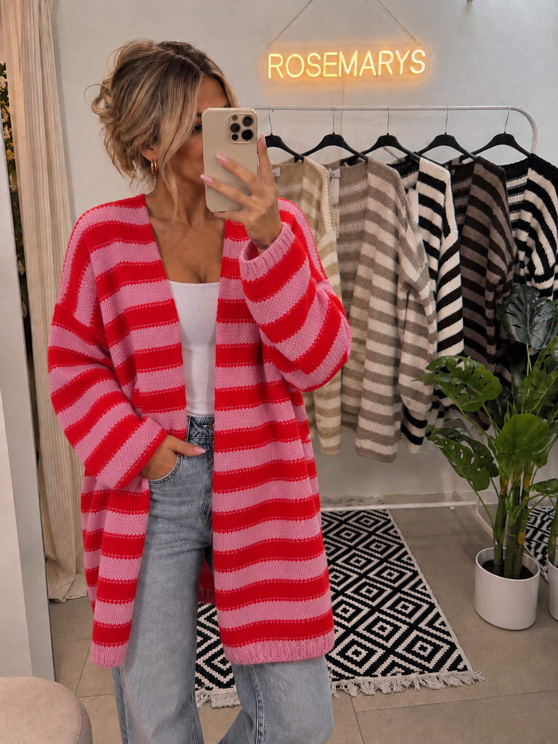 STRIPE LOVE - mittellanger Cardigan - passt von 36 bis 46
