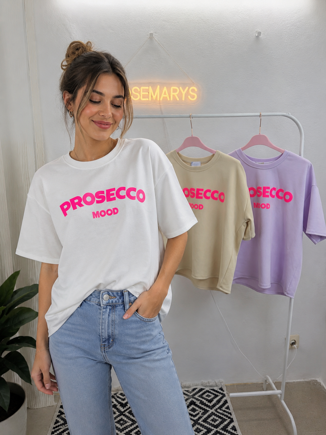 Tshirt aus Butterstoff - PROSECCO MOOD - verschiedene Farben