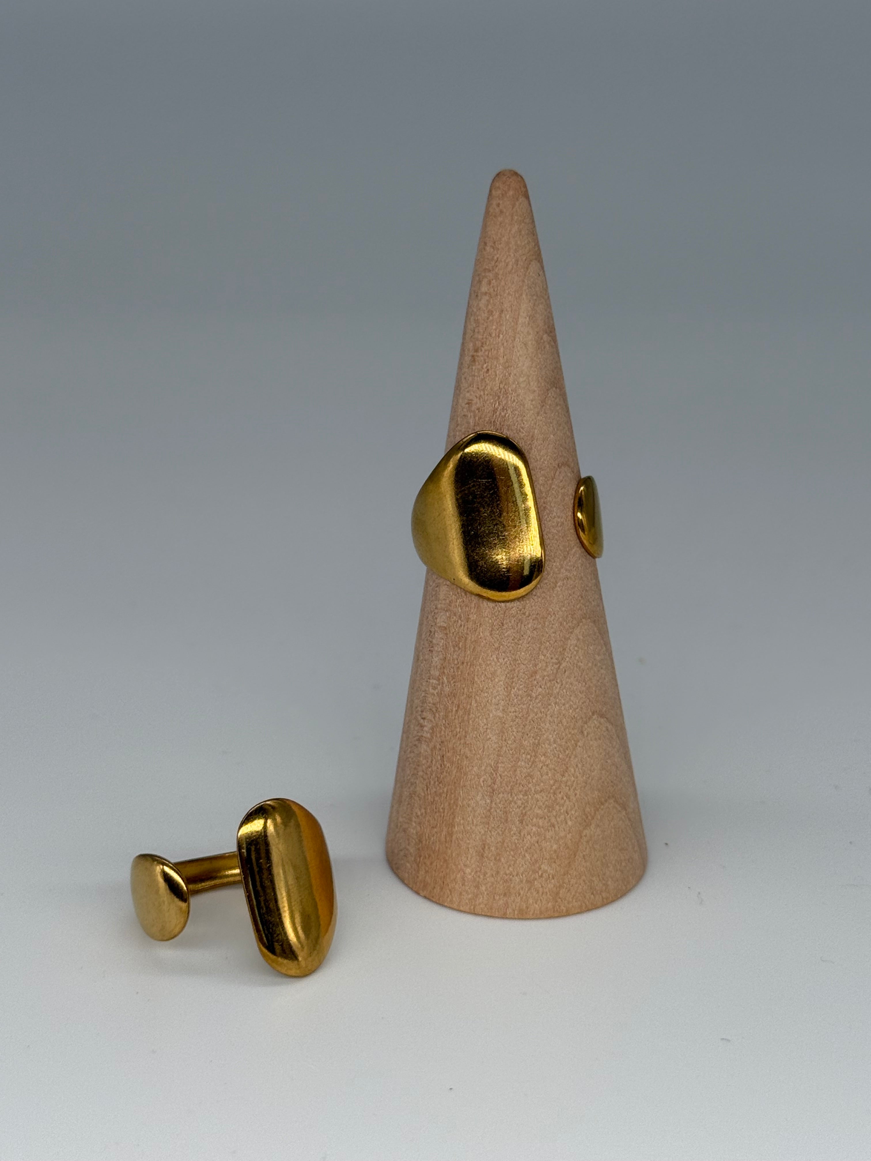 AURA Ring - Edelstahl, 18K vergoldet + größenverstellbar