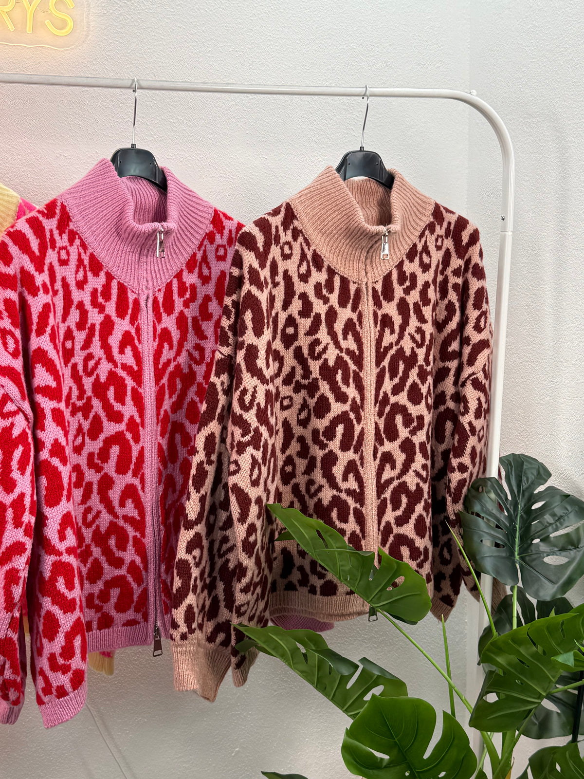 🐆 Oversize Leopard Knit Cardigan - mit Doppelzipper - bis 44/46 tragbar