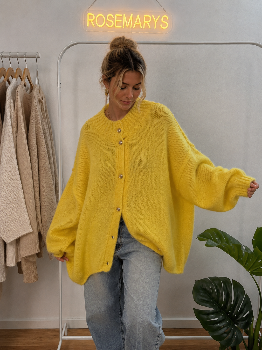 Ultra Oversize Strickcardigan mit Knopfleiste