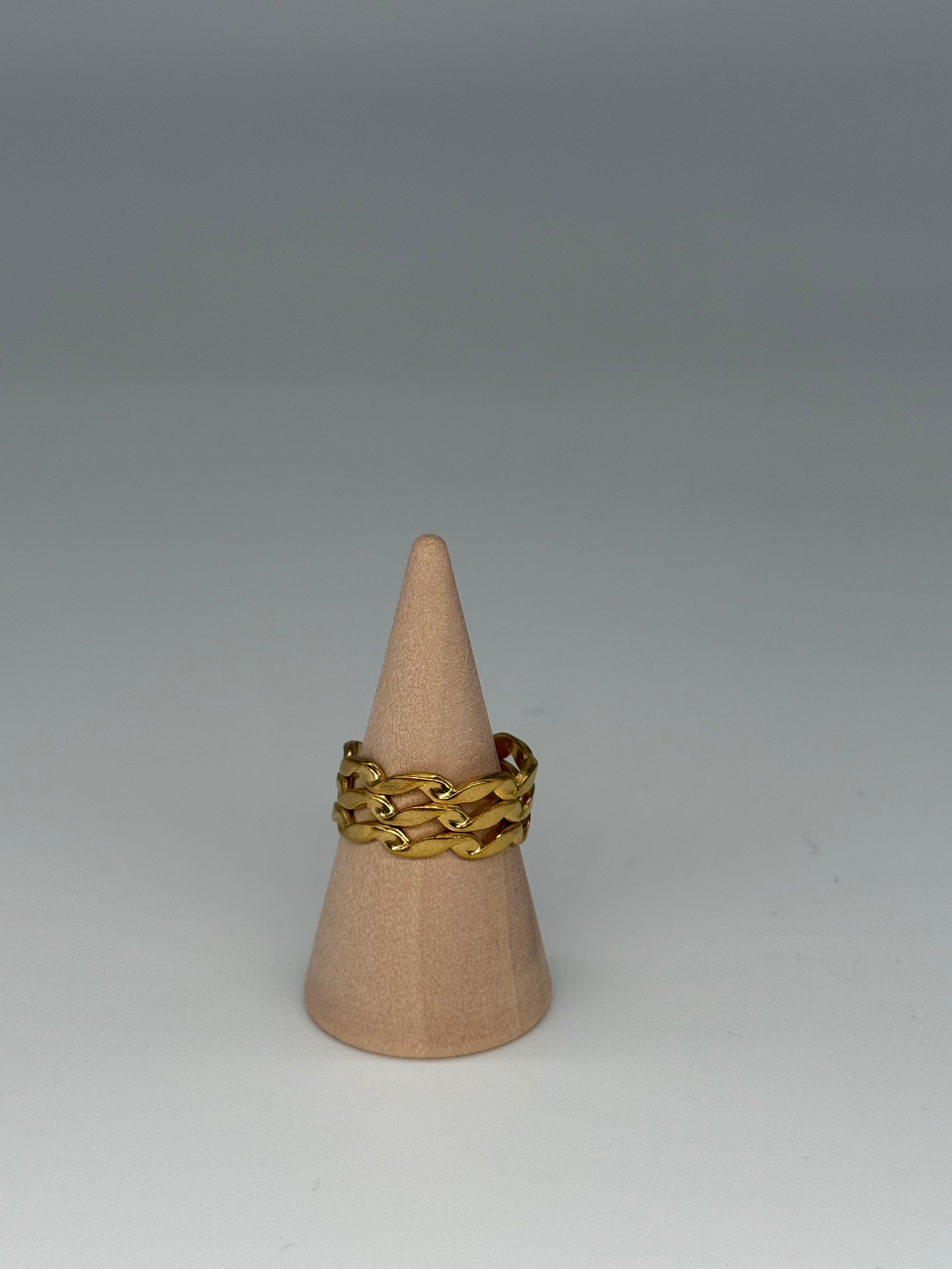 CHAINED Ring - Edelstahl, 18k vergoldet