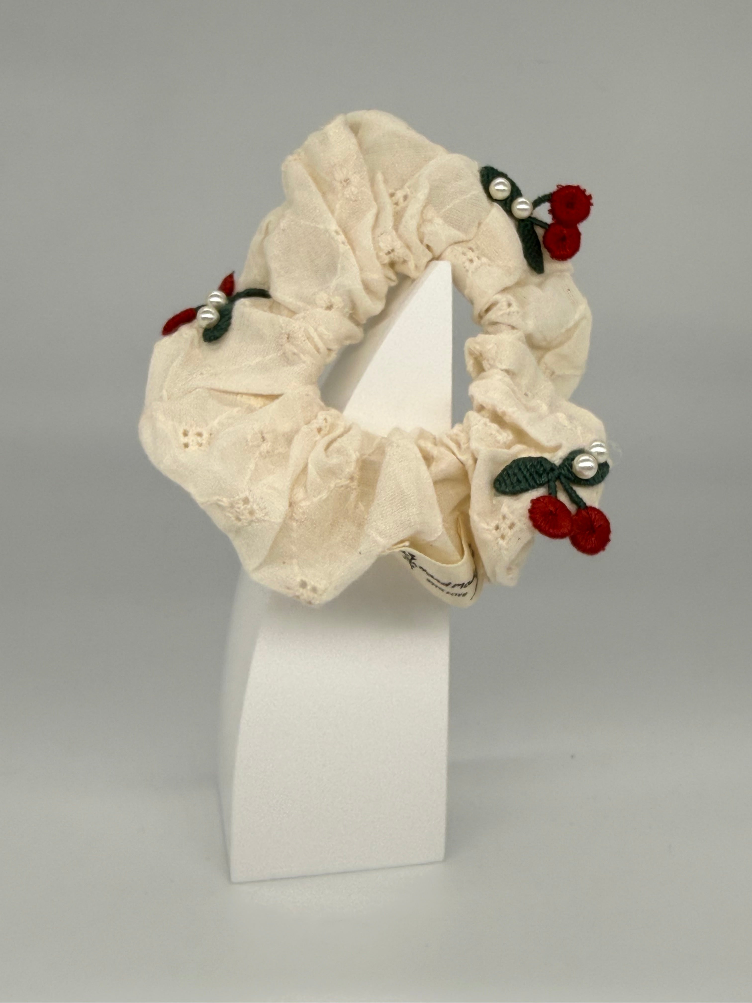 Scrunchie Cherrypie mit Perlen MIDI Size