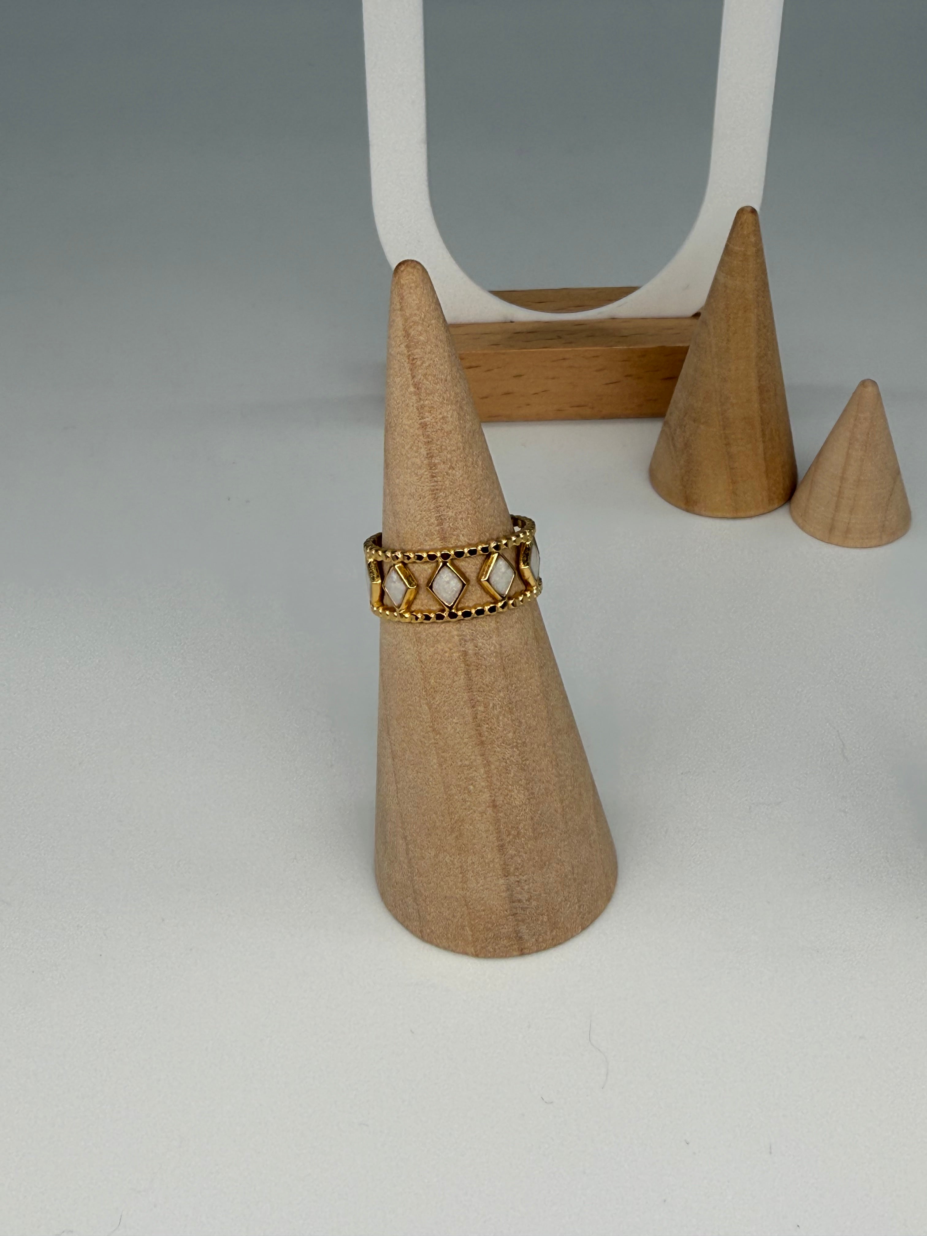 WHITE Edition Ringe - Größenverstellbar + 18K Vergoldung