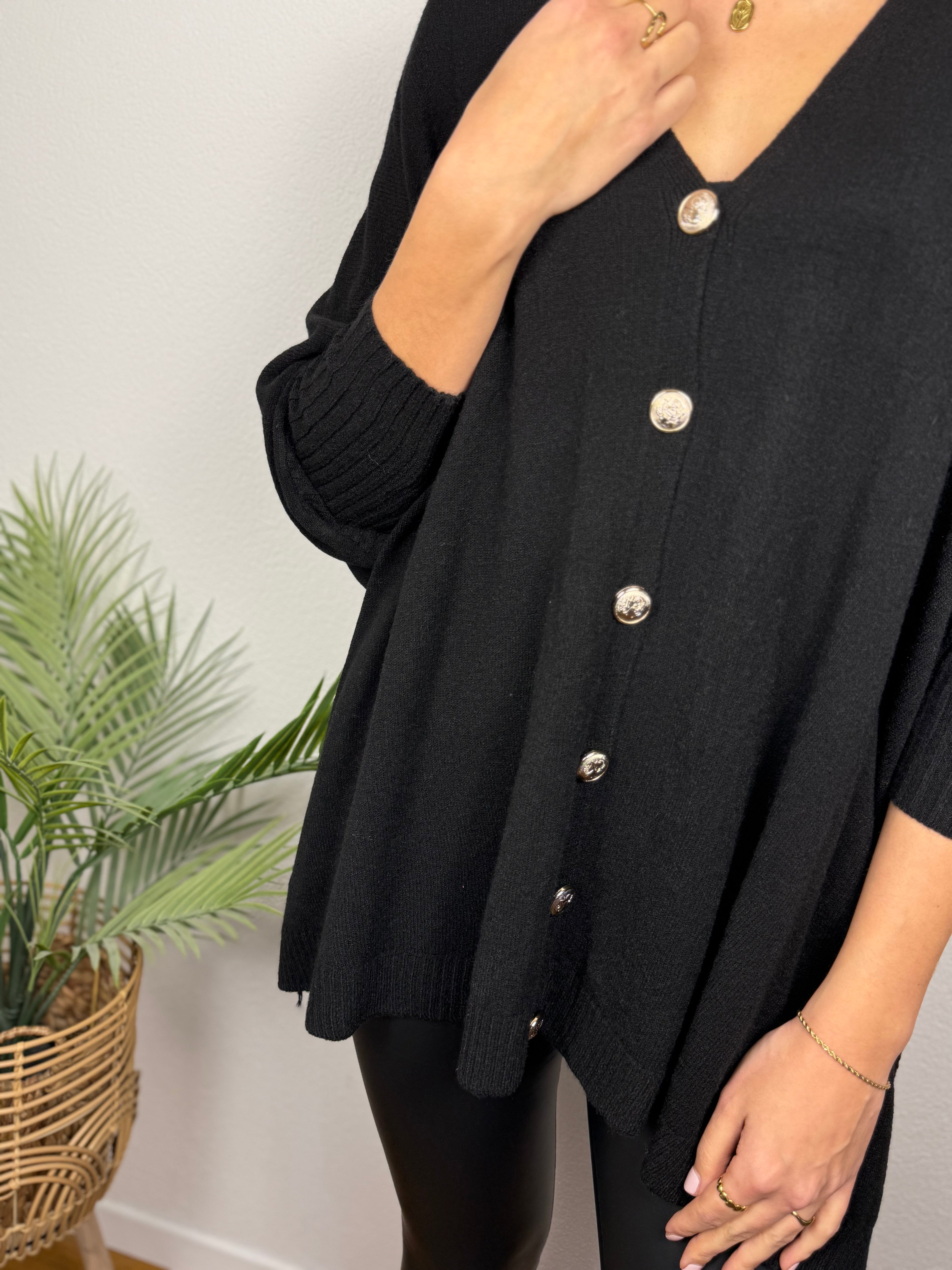 Ultra Oversize Strickjacke Elisa mit Knöpfen - butterweich dank Viskose (Kopie)
