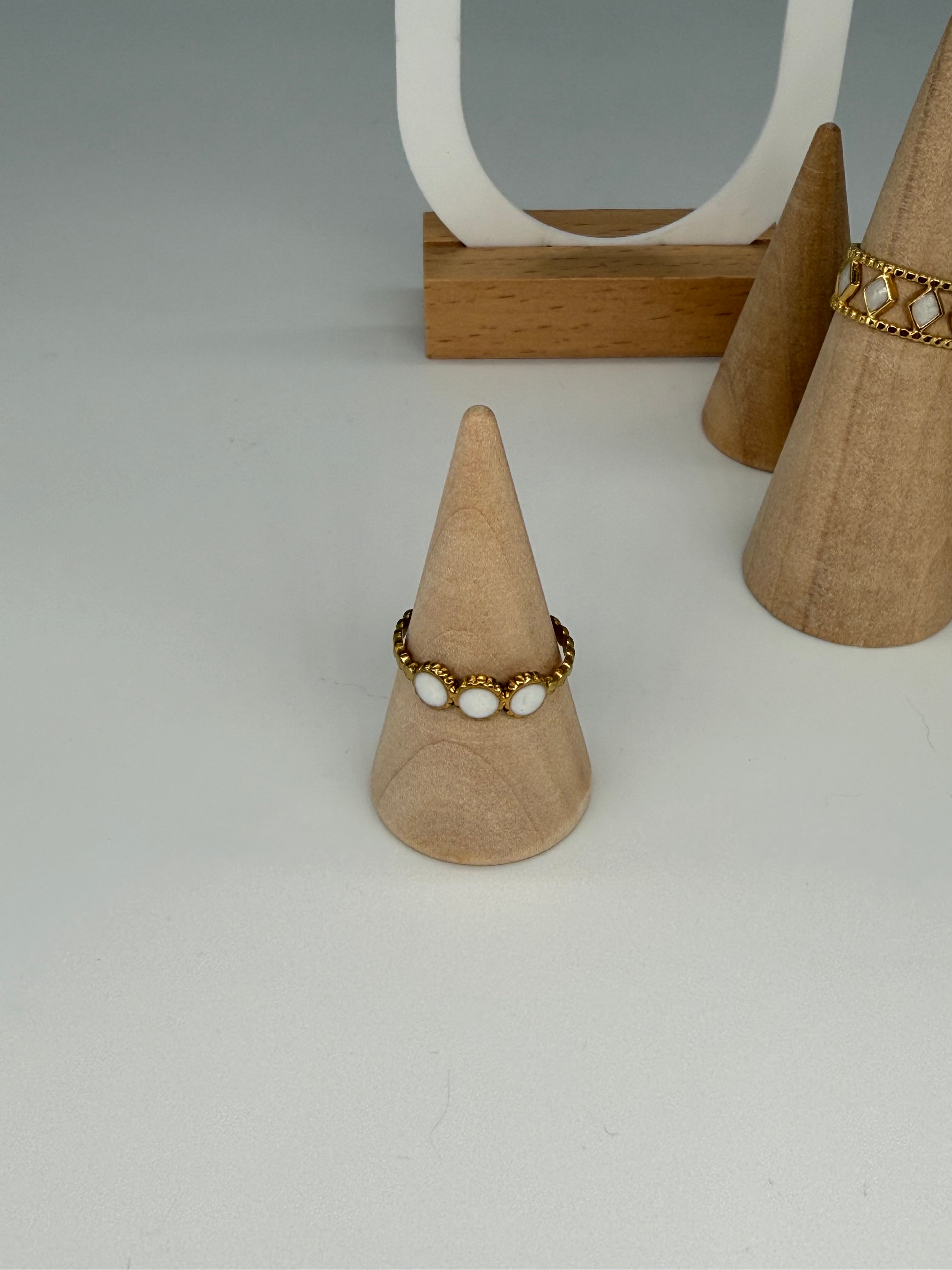 WHITE Edition Ringe - Größenverstellbar + 18K Vergoldung