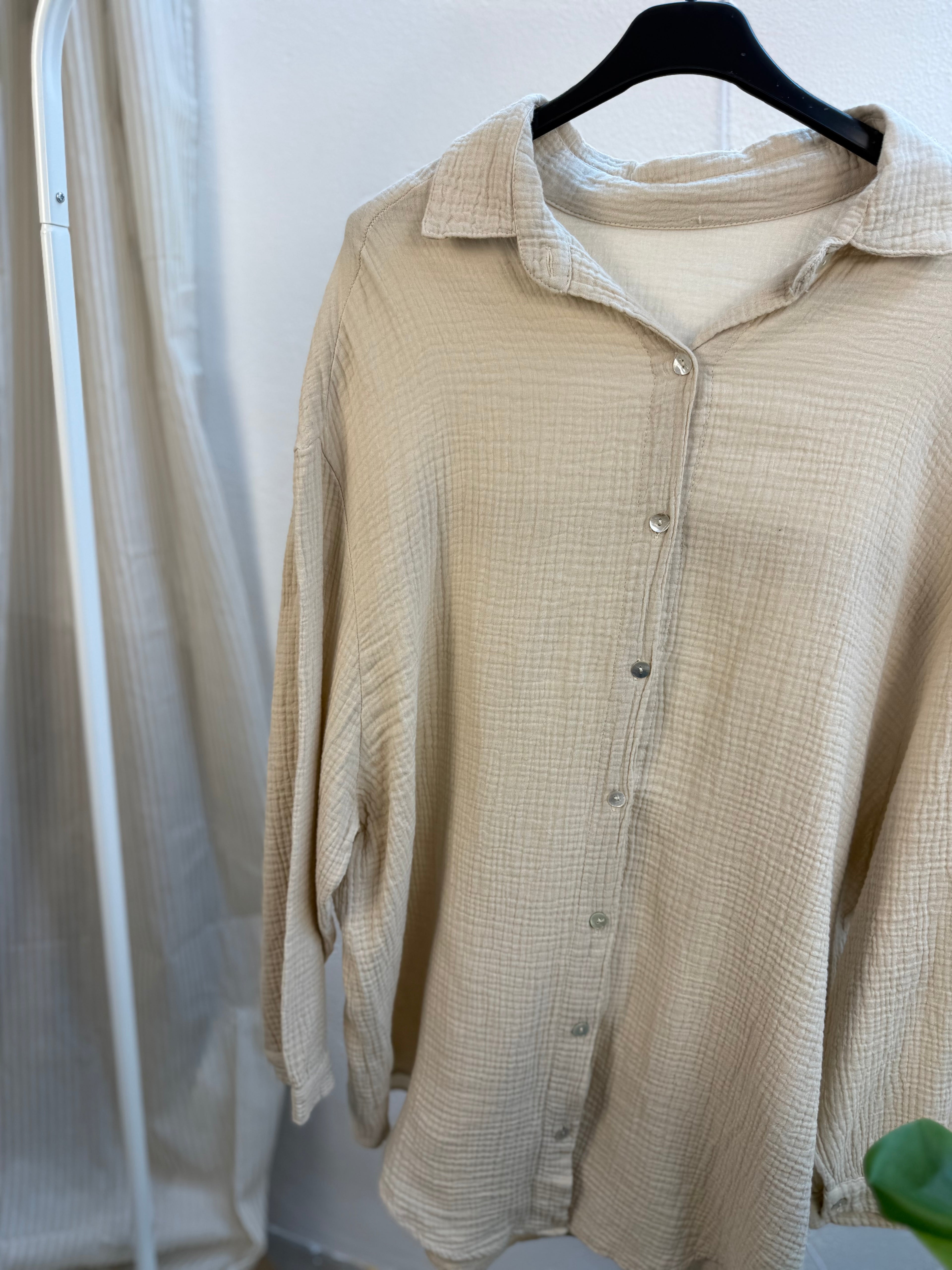 Musselin Oversize Bluse – Made in Italy