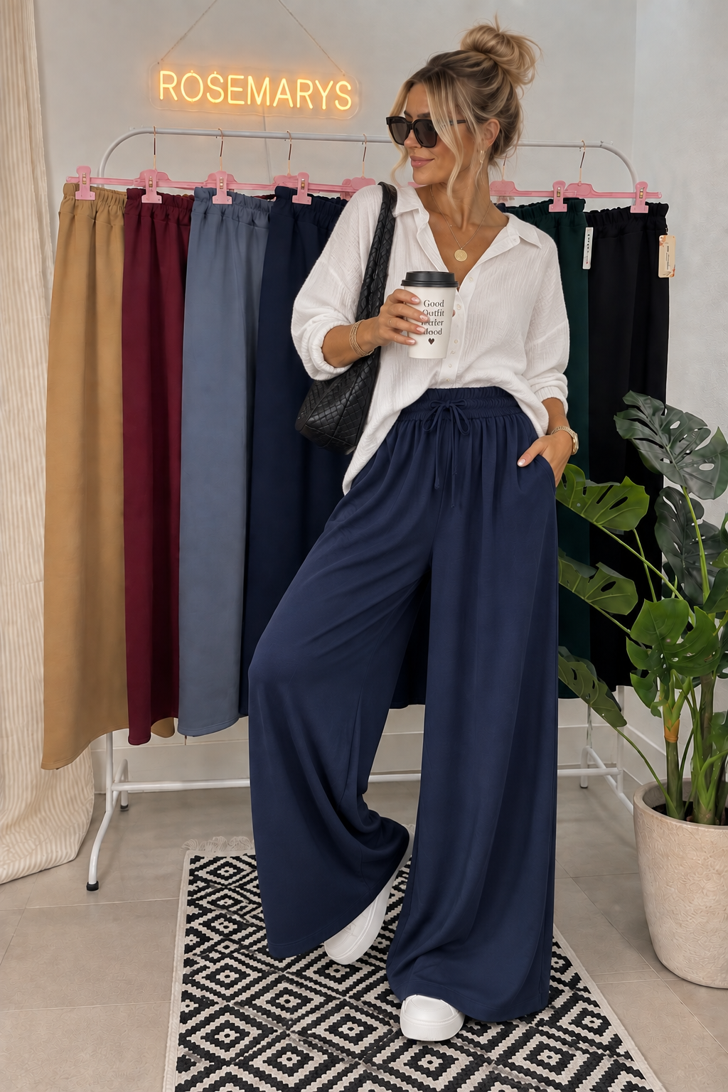 Oversize Buttersoft Wide-Leg Hose mit Schnürbund 🤎 - passt von 40-46/48