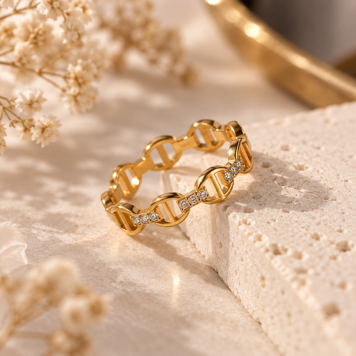 CELIA Ring - 18K vergoldeter Edelstahl mit Zirkonia-Steinen