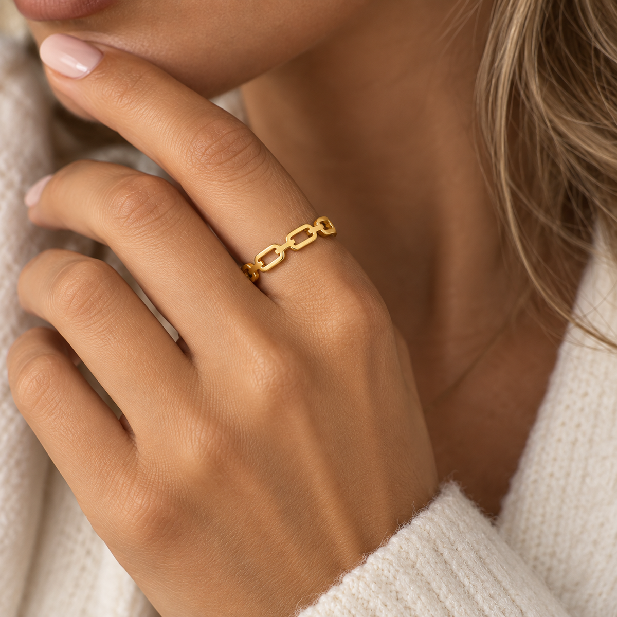 CELINE Link Ring – 18K vergoldeter Edelstahl