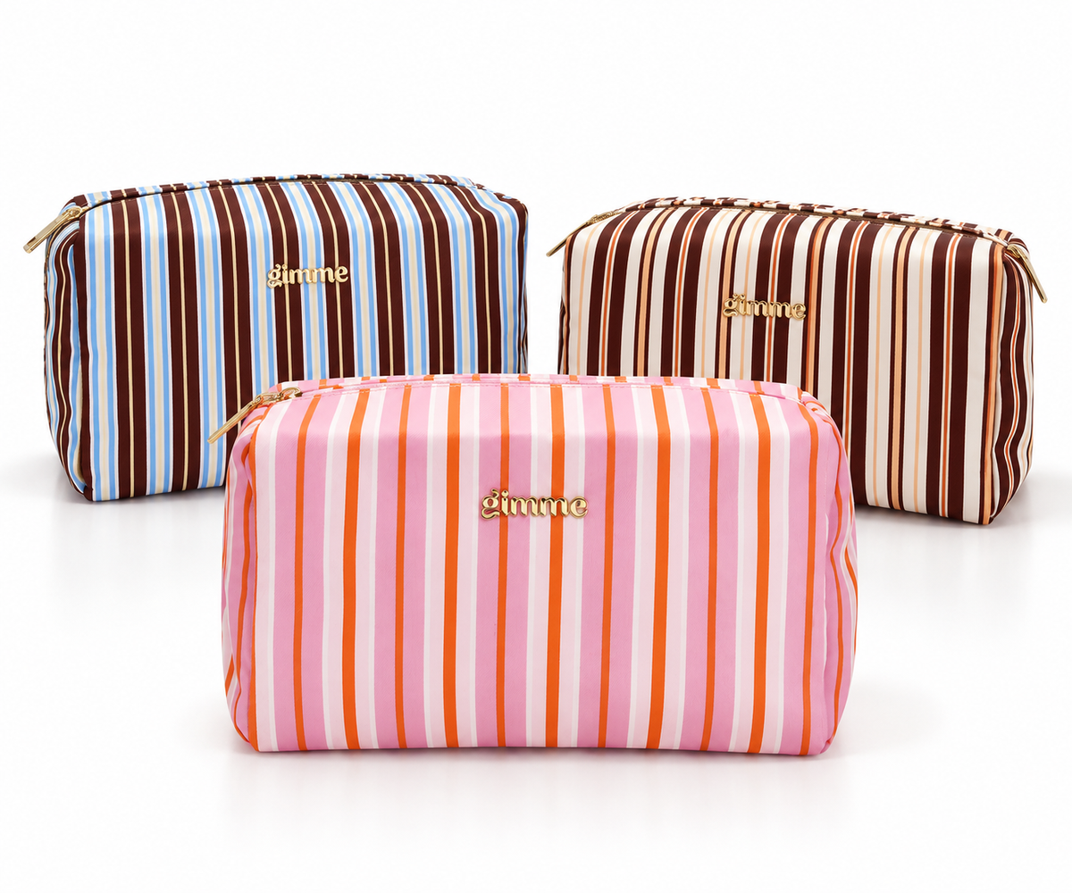 VIOLA BEAUTY BAG - Streifendesign - 3 Farben