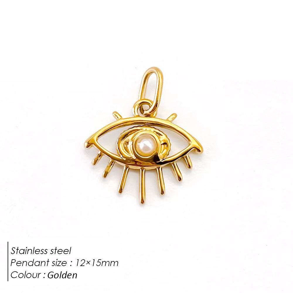 Charms Anhänger - DIY KETTE - wasserfest, Edelstahl, 18k vergoldet