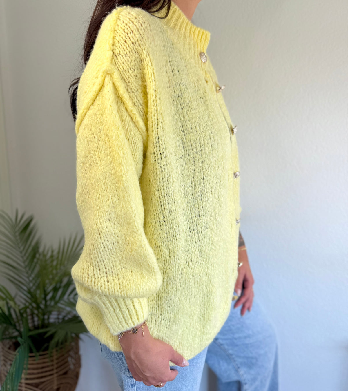 Ultra Oversize Strickcardigan mit Knopfleiste