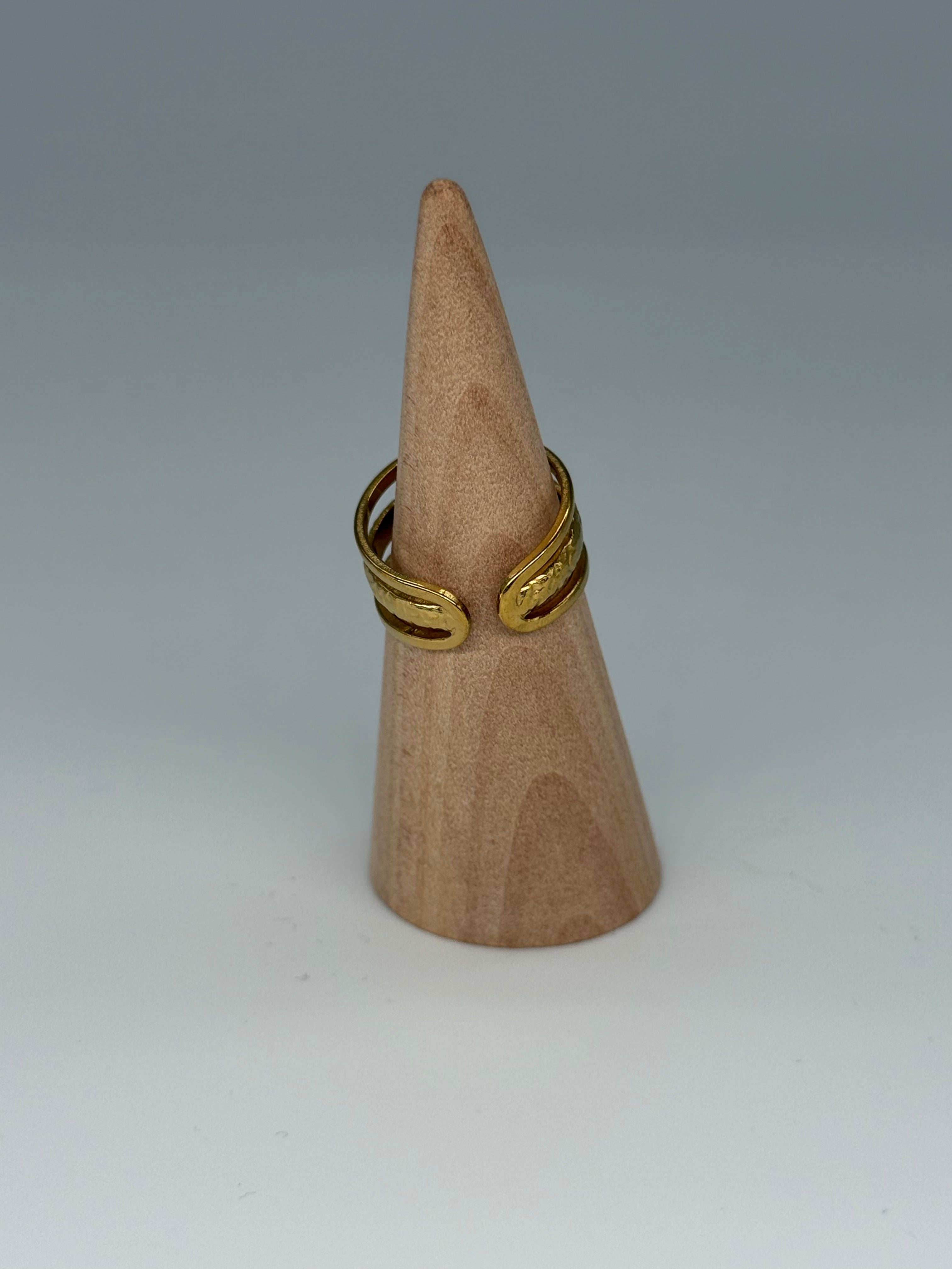 TRIPLE stacked Ring - Edelstahl, 18k vergoldet