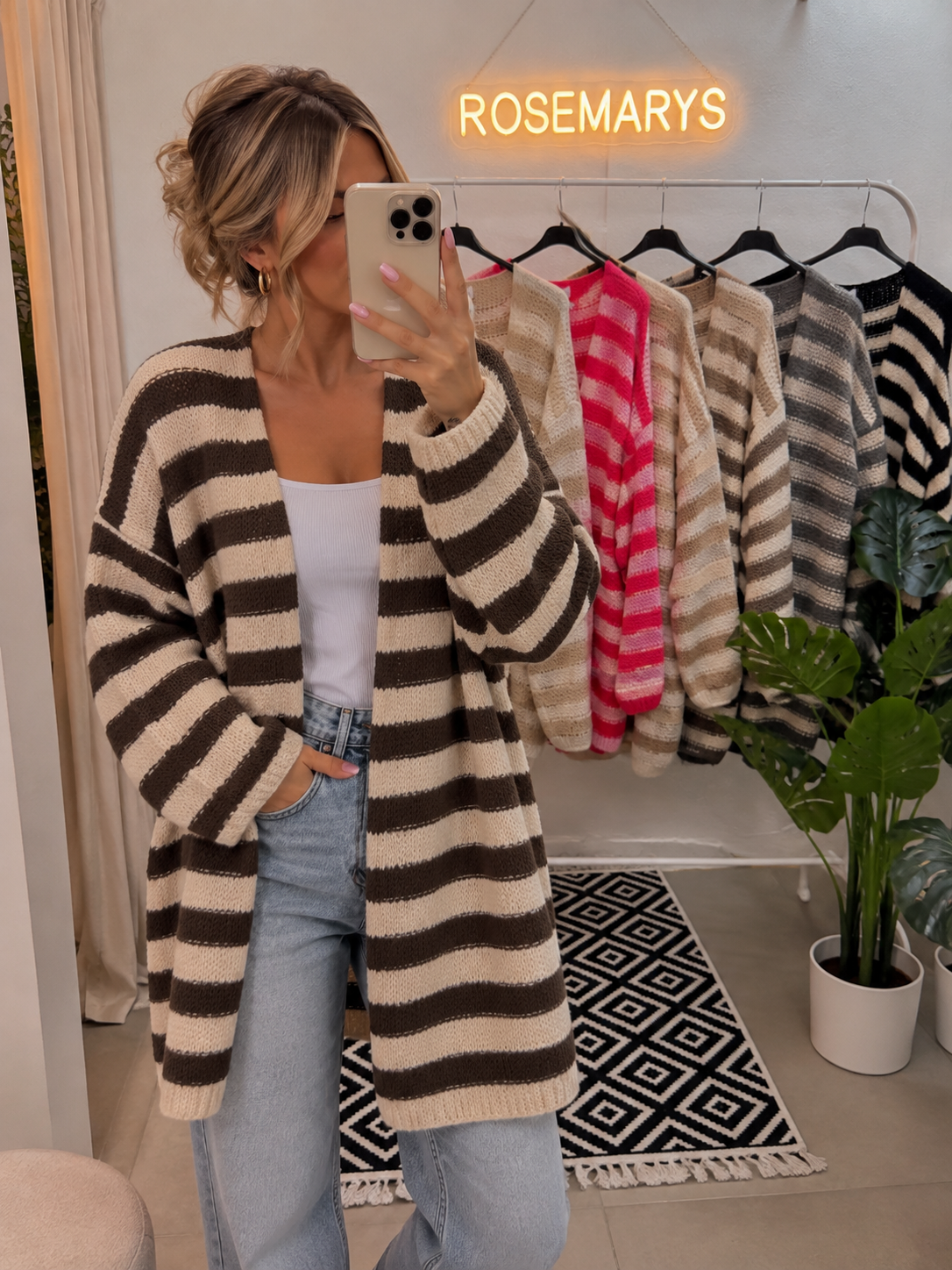 STRIPE LOVE - mittellanger Cardigan - passt von 36 bis 46