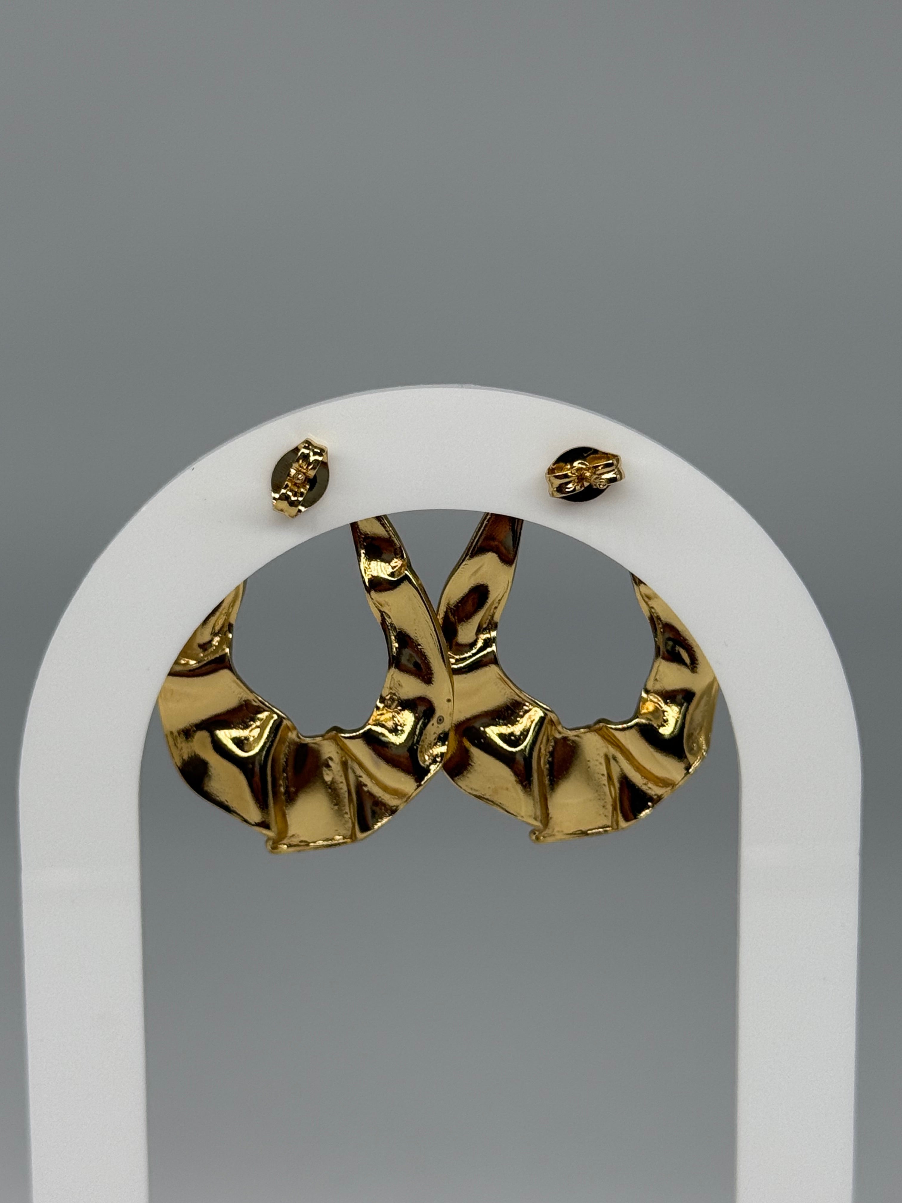 Große Ohrstecker MELTED GOLD - Edelstahl + 18K Vergoldung