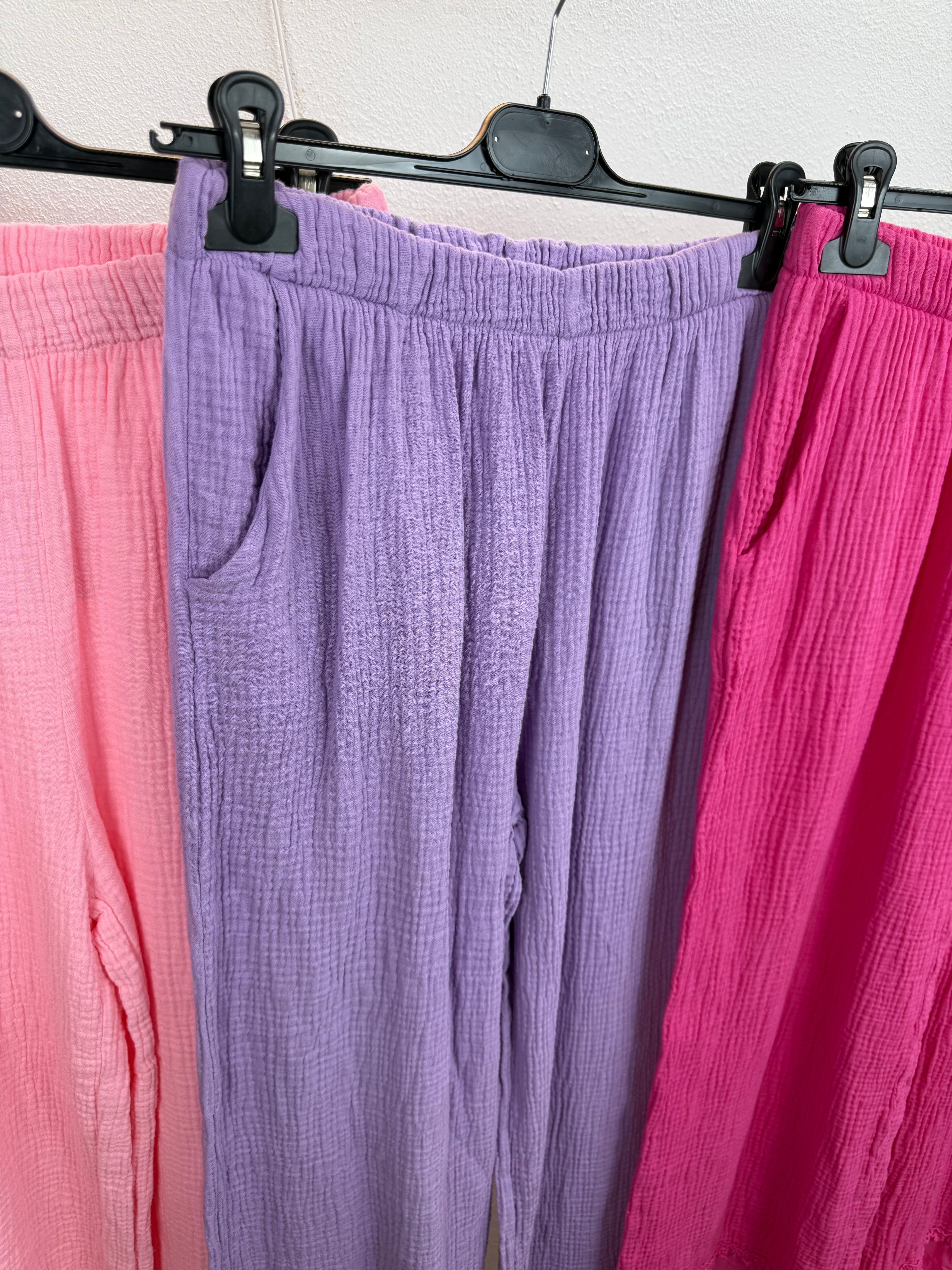 Musselinhose MARY - 100% Baumwolle mit Spitzendetail