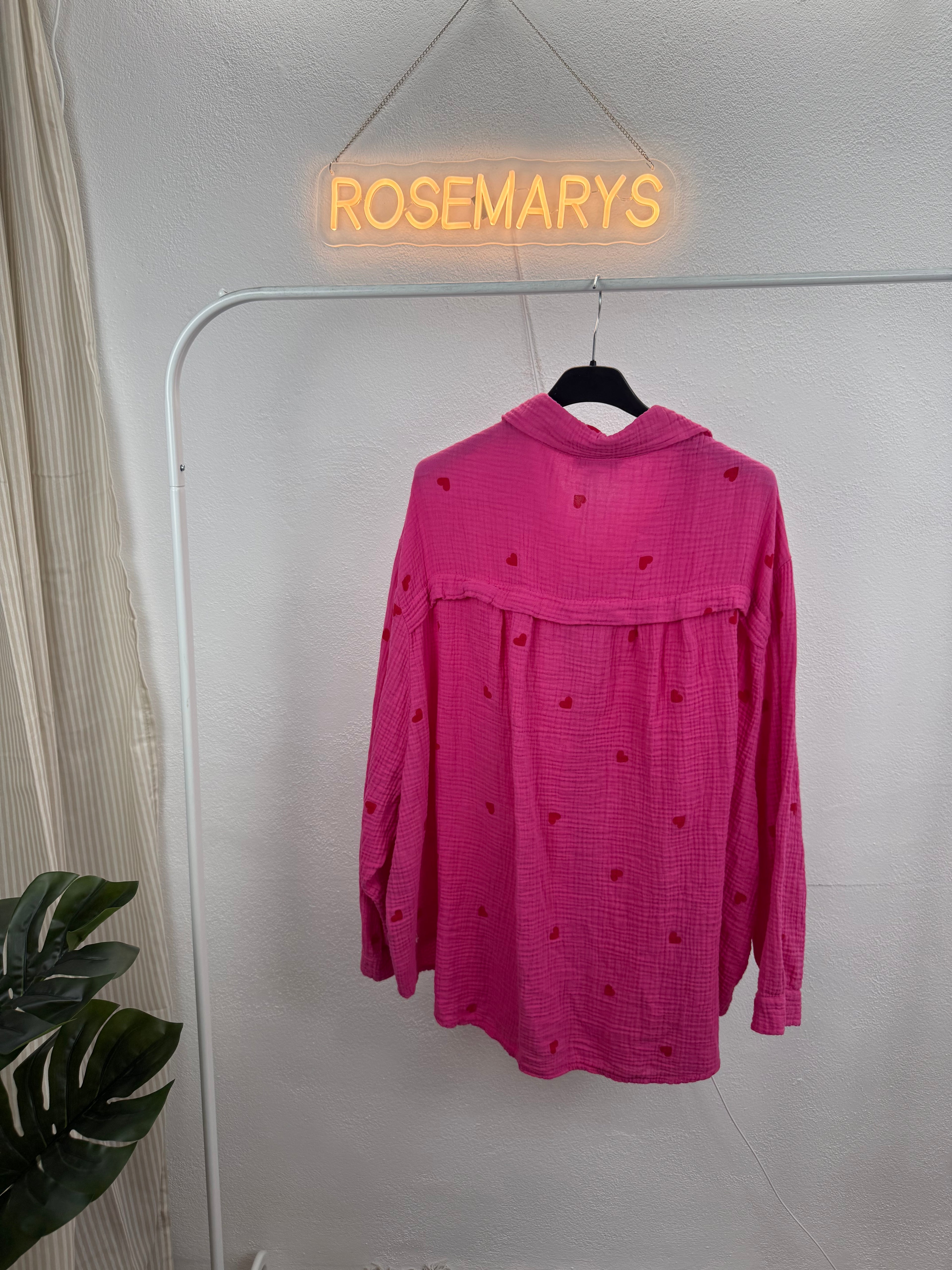 Musselinbluse LOVERS - verschiedene Farben - 100% Baumwolle