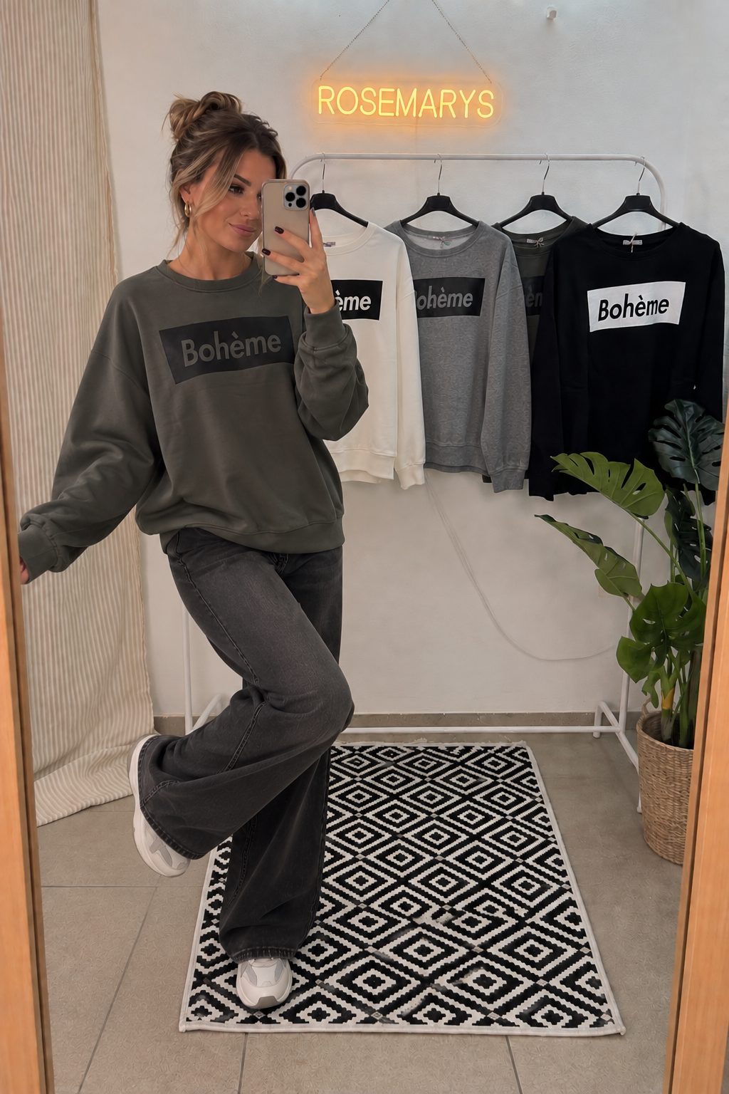 BOHÈME Sweatshirt aus Baumwolle - mehrere Farben - bis 42 tragbar