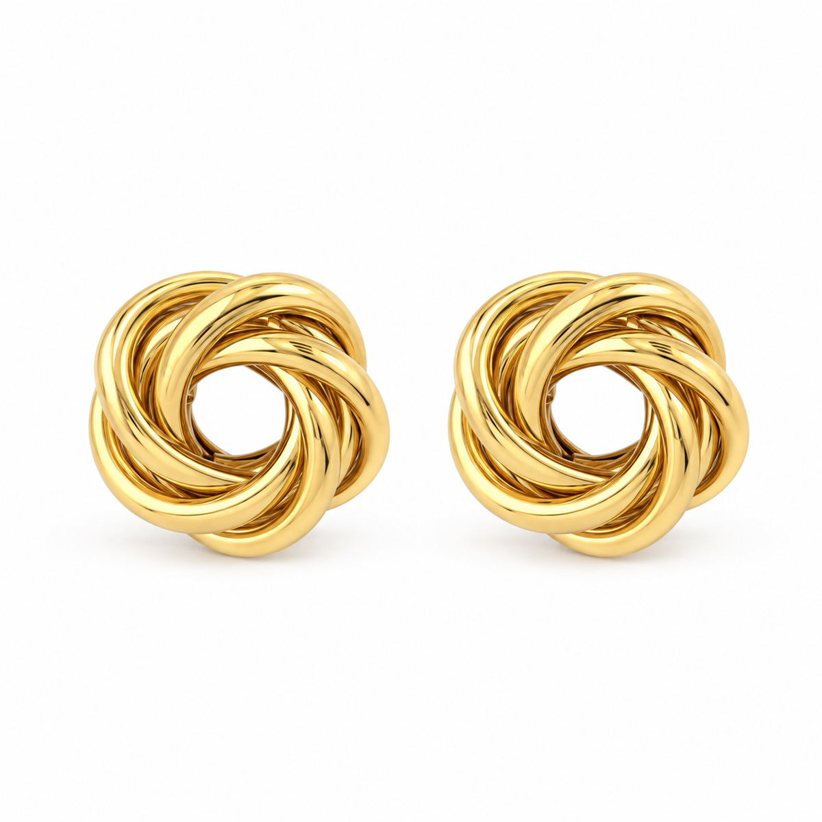 TWISTED KNOT Ohrstecker - Edelstahl und 18K vergoldet