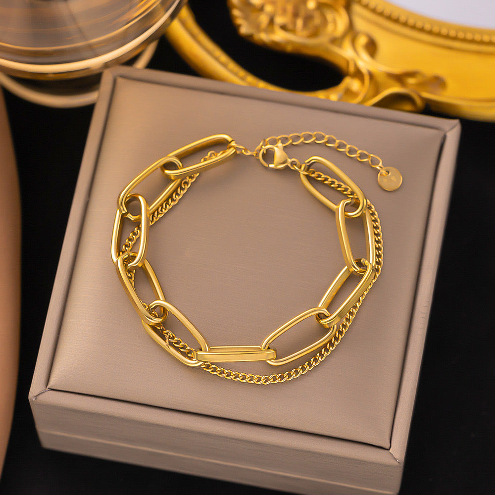 URBAN Chain Armband – Silber & Gold - aus Edelstahl