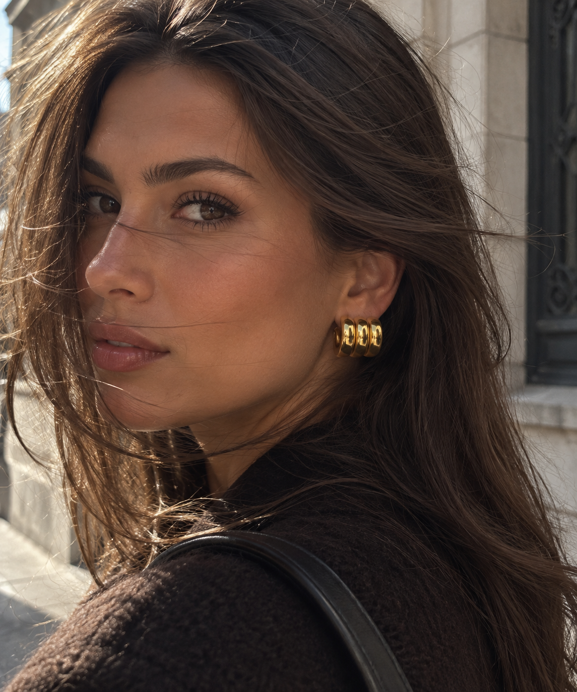 CHUNKY Statement Creolen - Edelstahl und 18K vergoldet - wasserfest