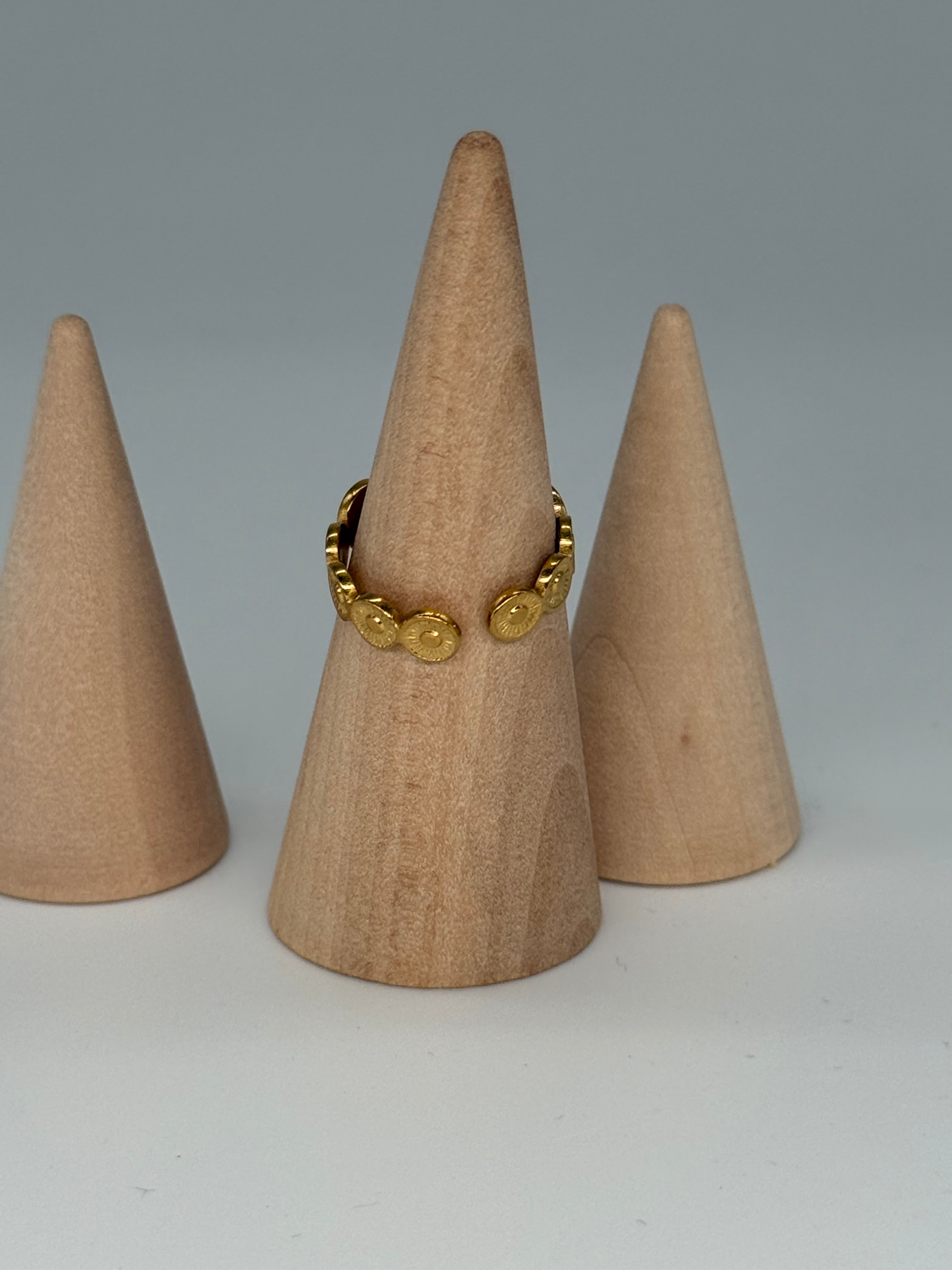 SOL Ring + LOVE Ring - Edelstahl + 18K vergoldet + größenverstellbar