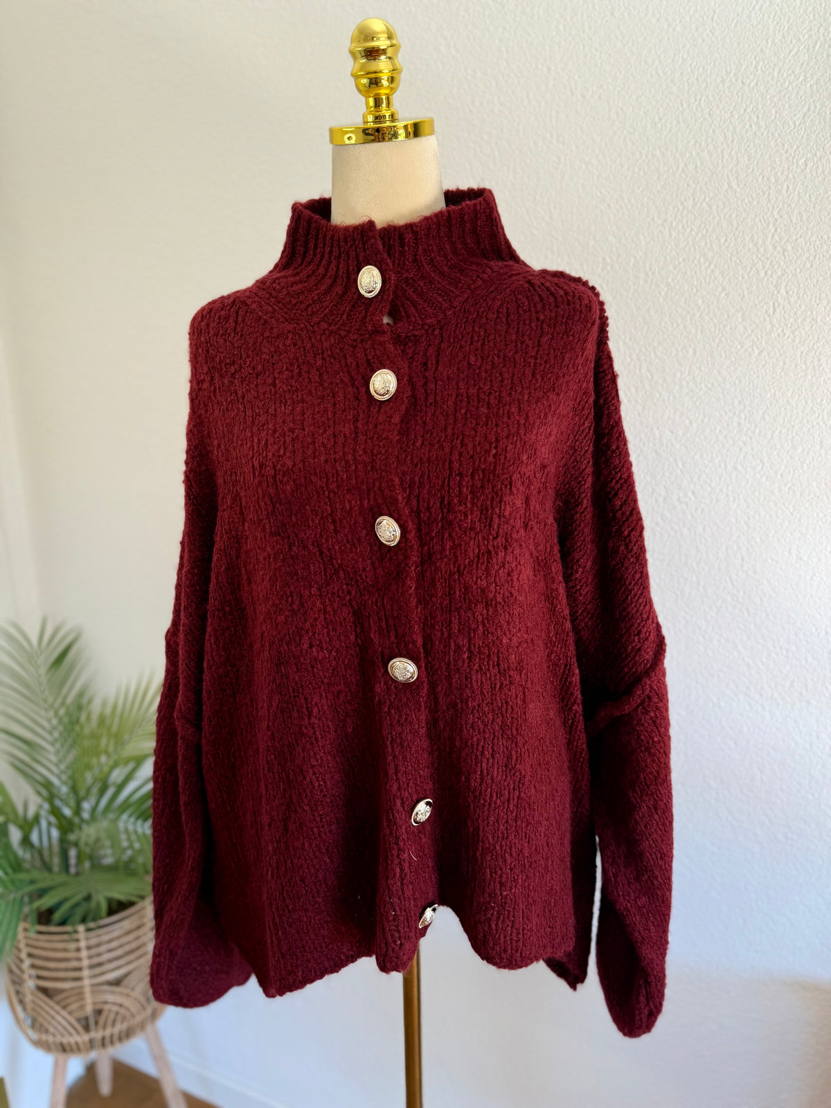 Ultra Oversize Strickcardigan mit Knopfleiste