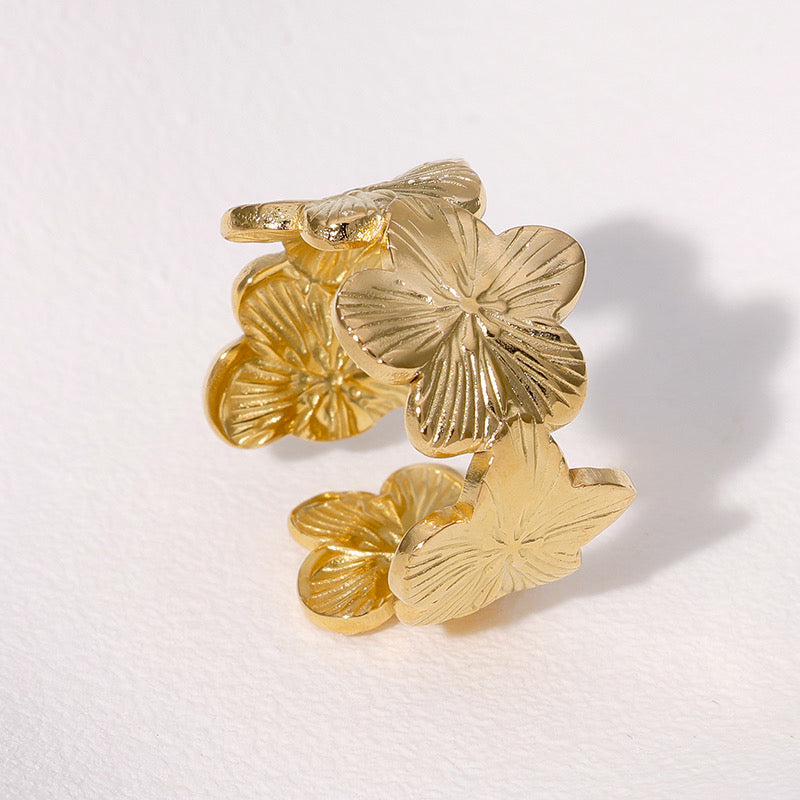 BLOSSOM Ring - Edelstahl und wasserfest. Gold und Silber