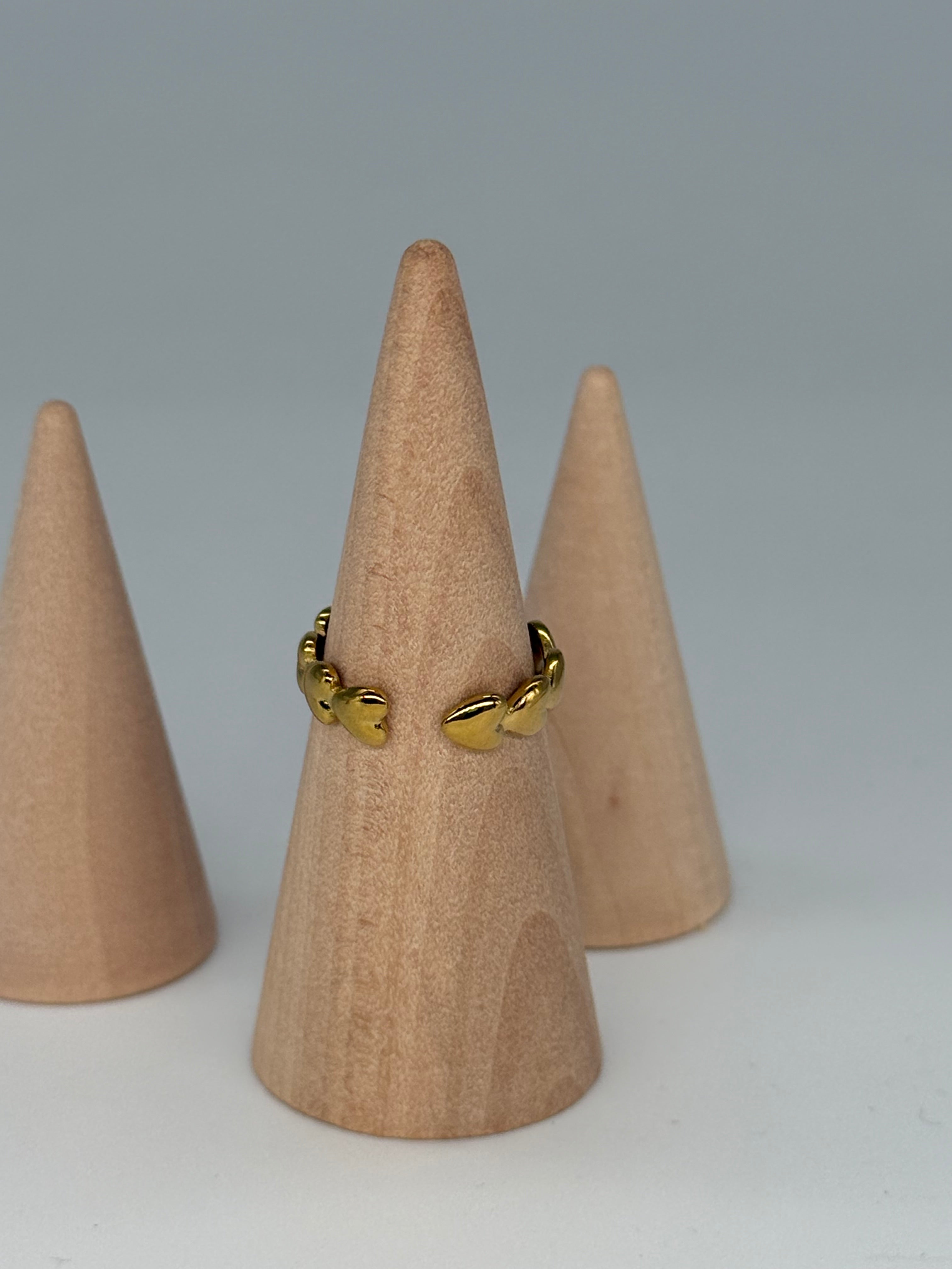 SOL Ring + LOVE Ring - Edelstahl + 18K vergoldet + größenverstellbar