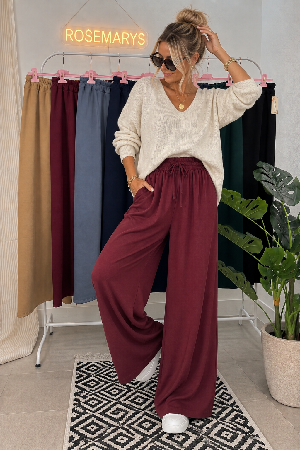 Oversize Buttersoft Wide-Leg Hose mit Schnürbund 🤎 - passt von 40-46/48