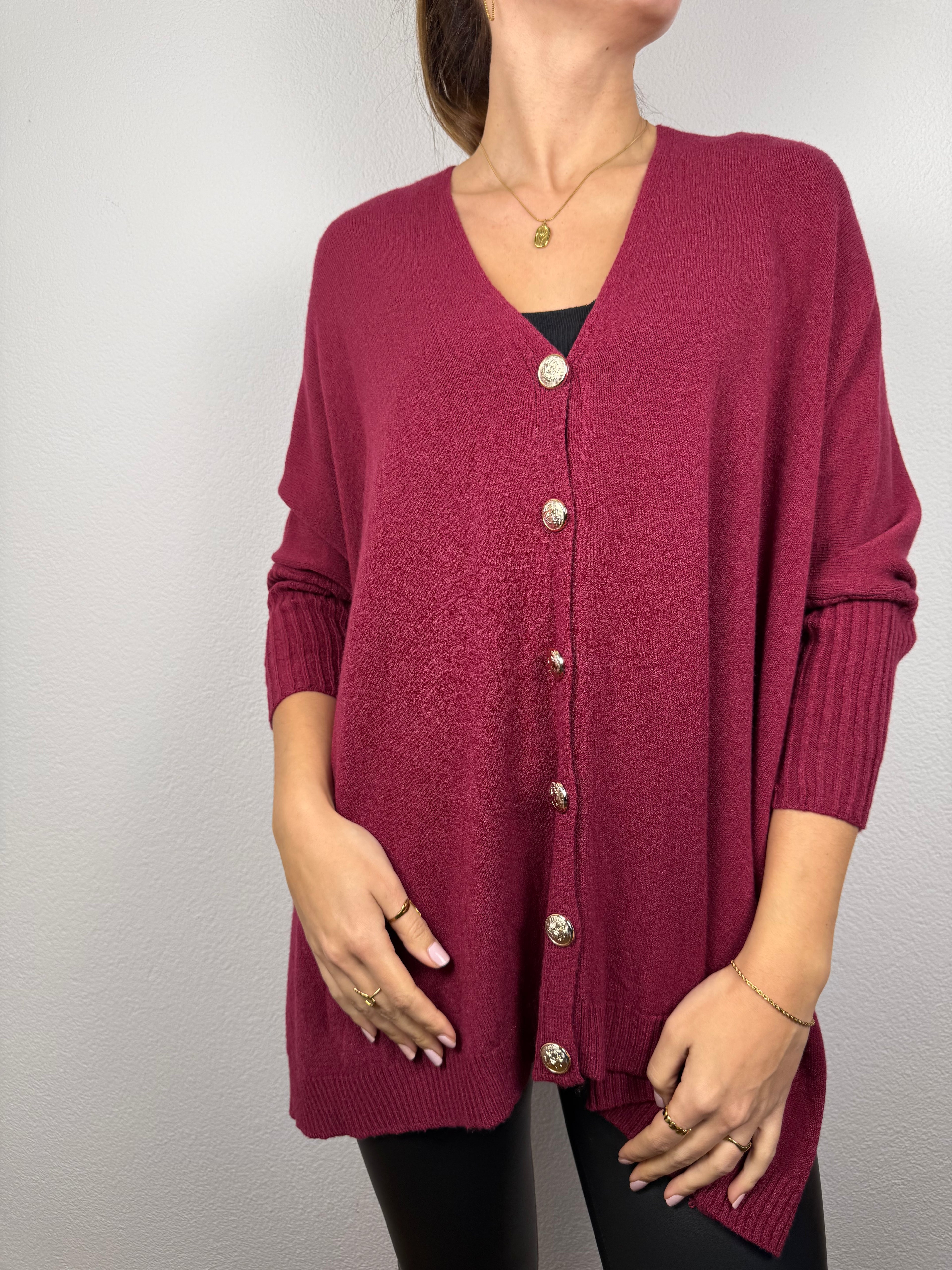 Ultra Oversize Strickjacke Elisa mit Knöpfen - butterweich dank Viskose (Kopie)