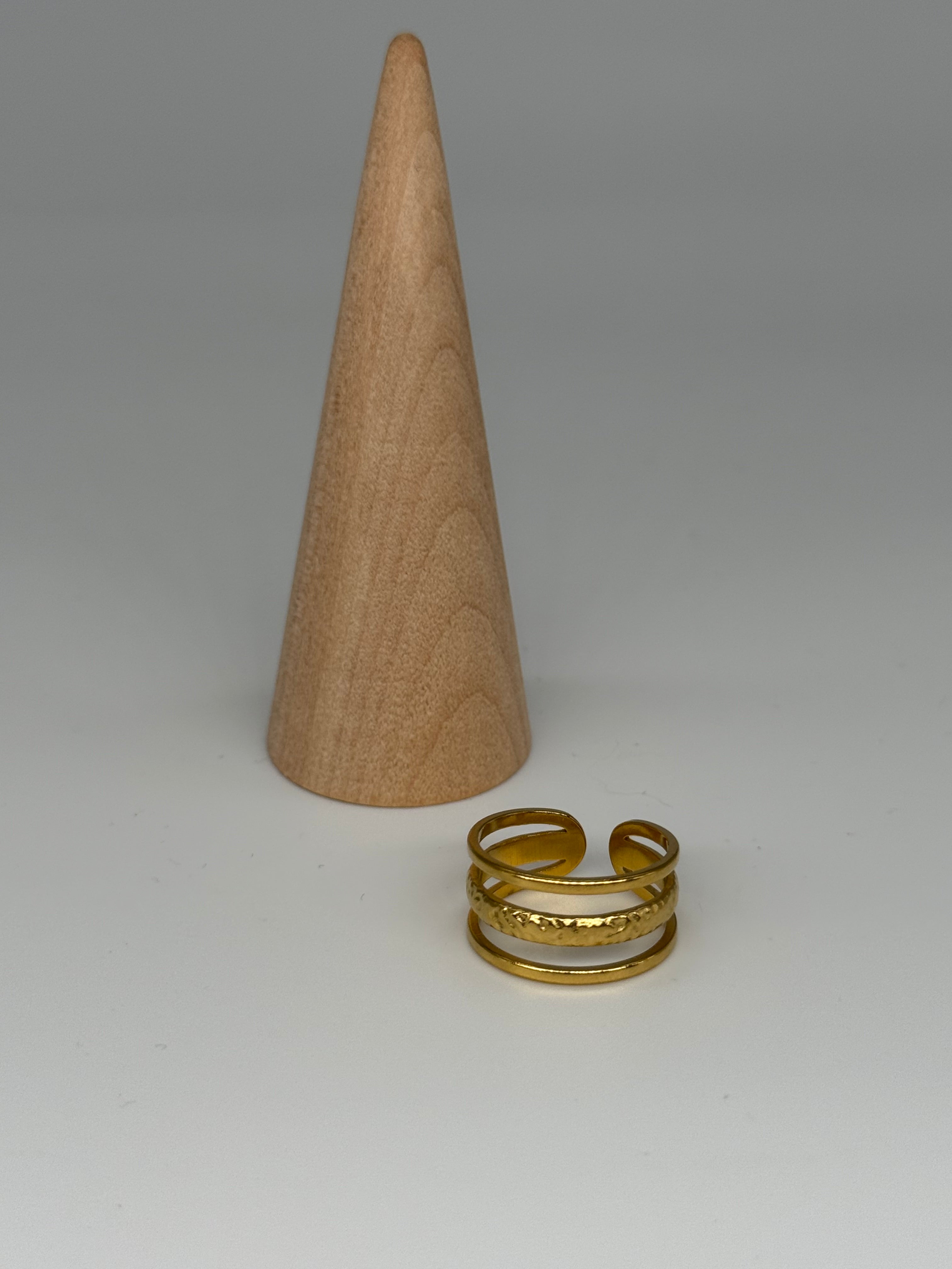 TRIPLE stacked Ring - Edelstahl, 18k vergoldet