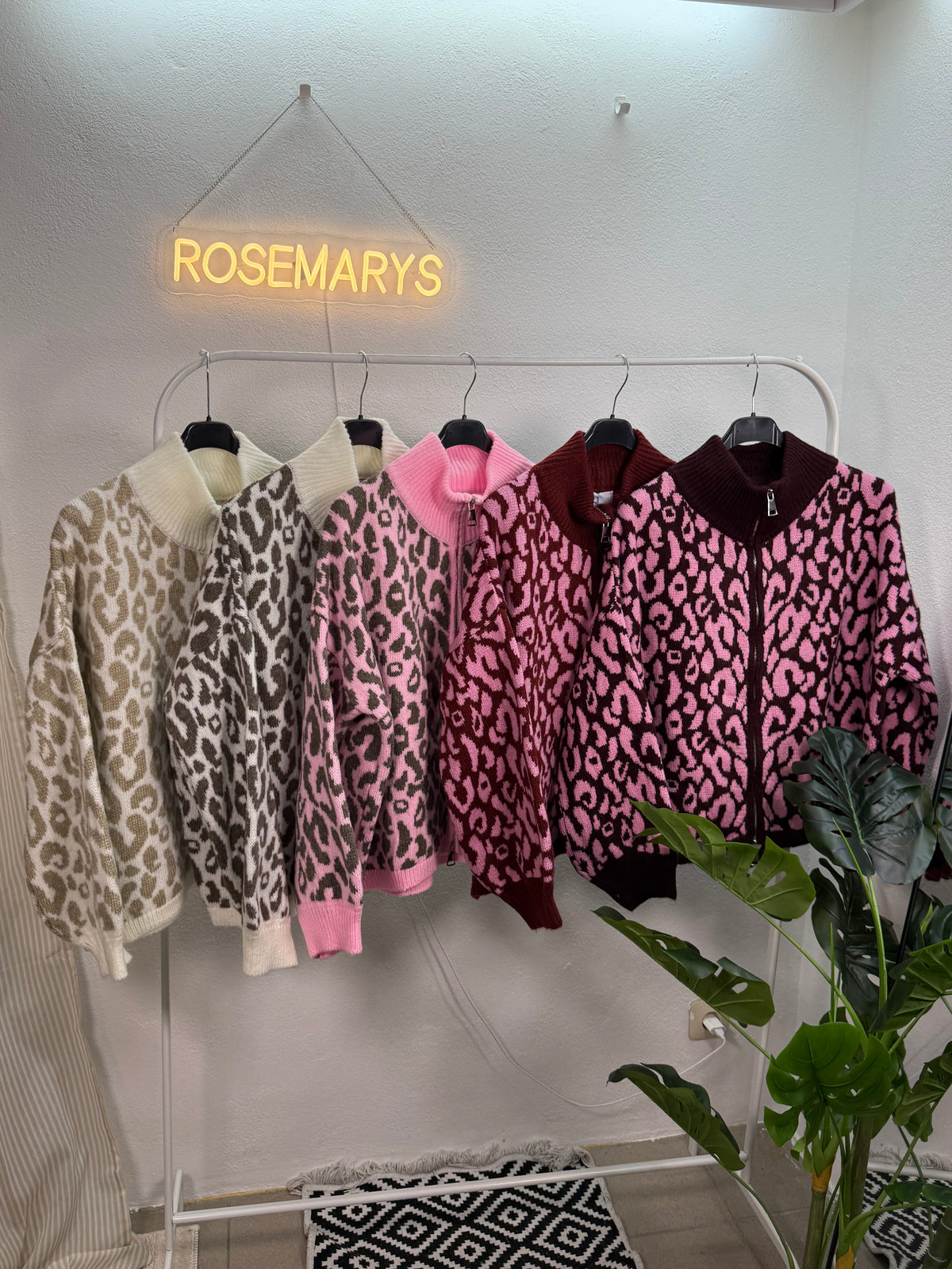 🐆 Oversize Leopard Knit Cardigan - mit Doppelzipper - bis 44/46 tragbar