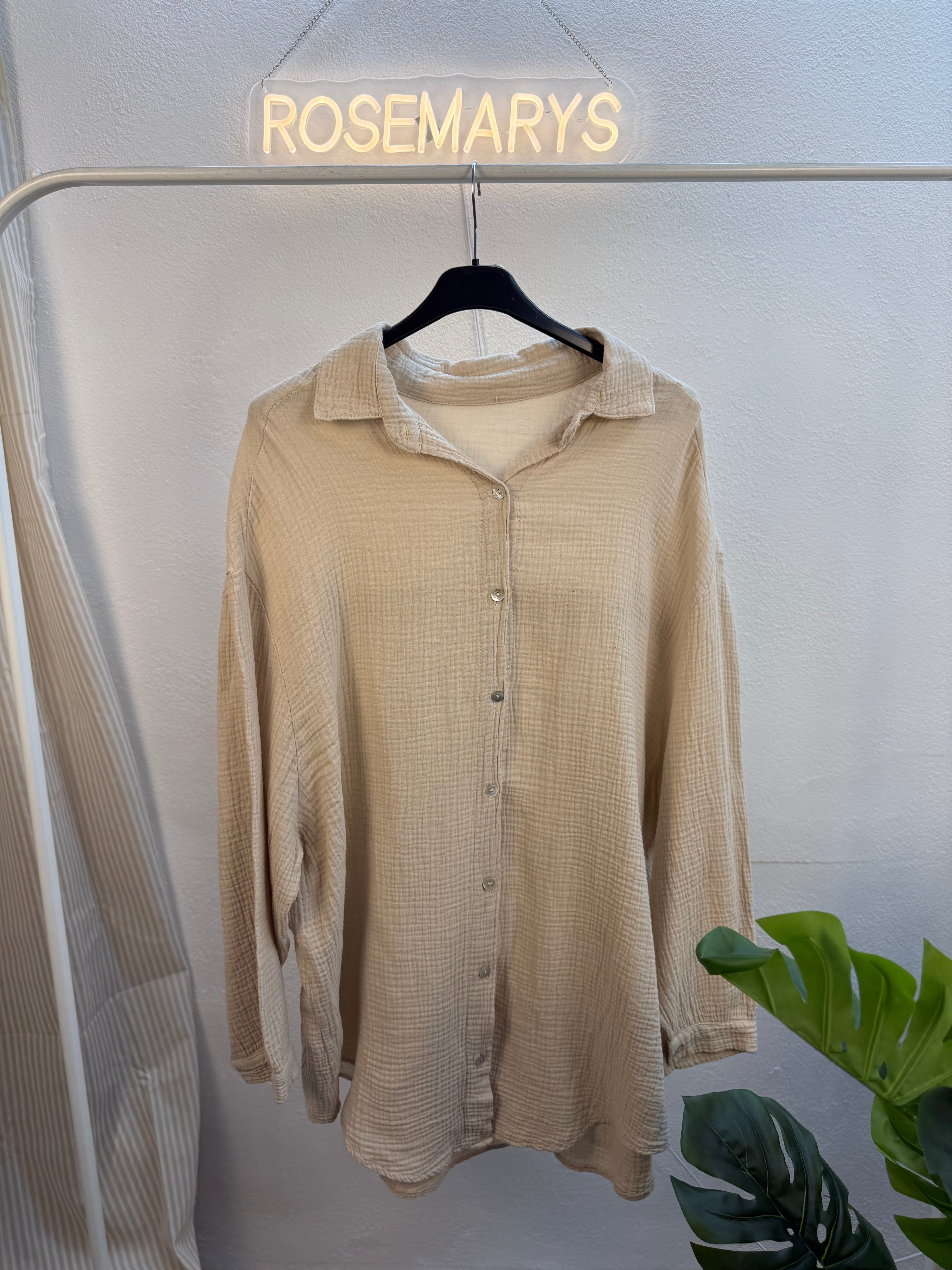 Musselin Oversize Bluse – Made in Italy