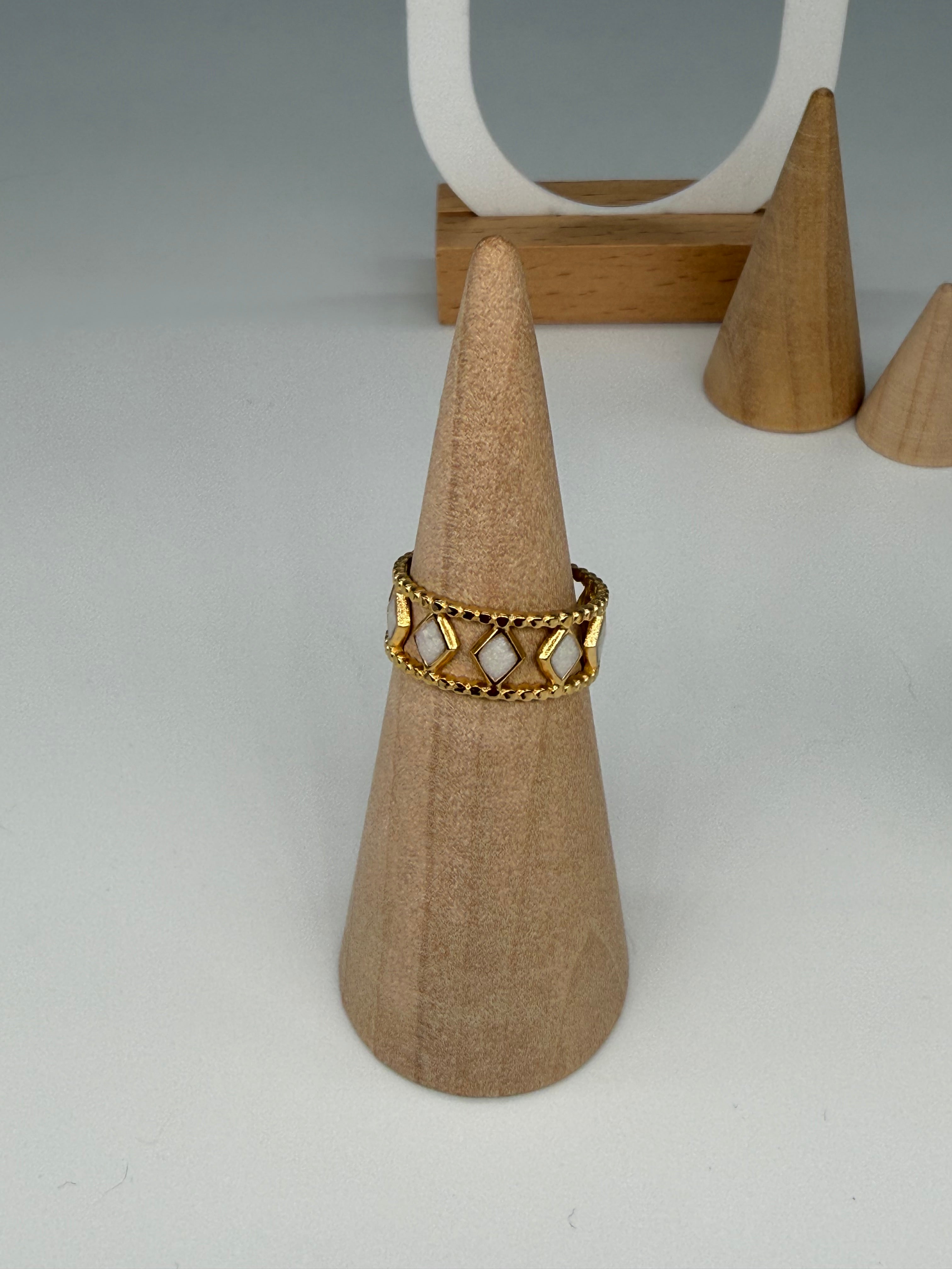 WHITE Edition Ringe - Größenverstellbar + 18K Vergoldung