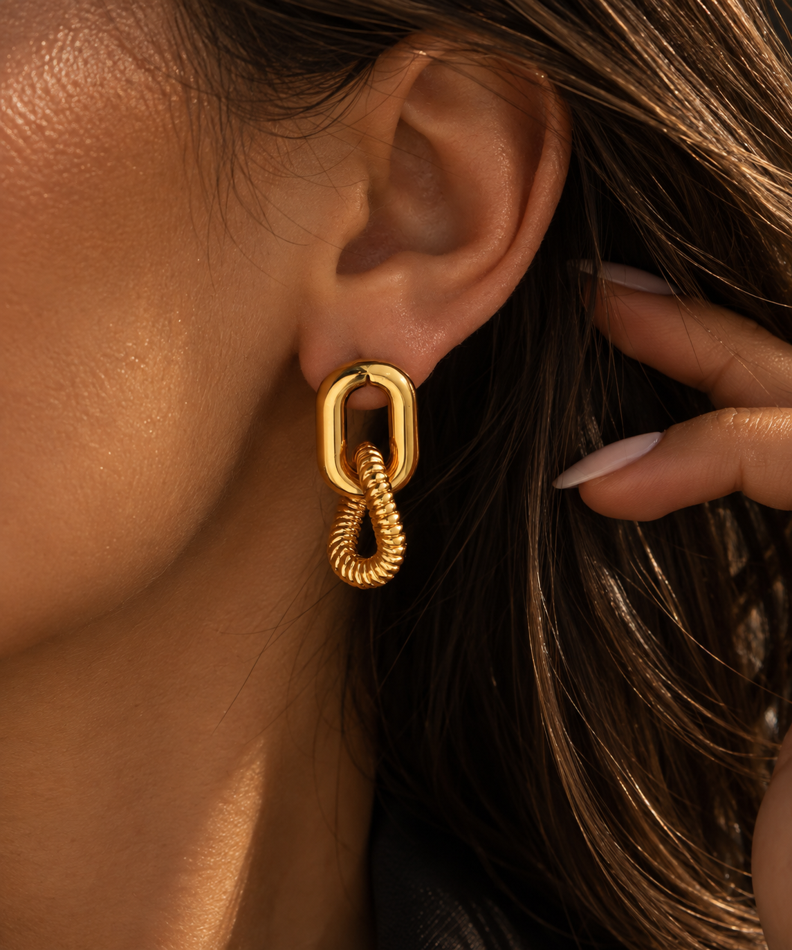 AMARA – Statement Ohrringe - Edelstahl und 18K vergoldet
