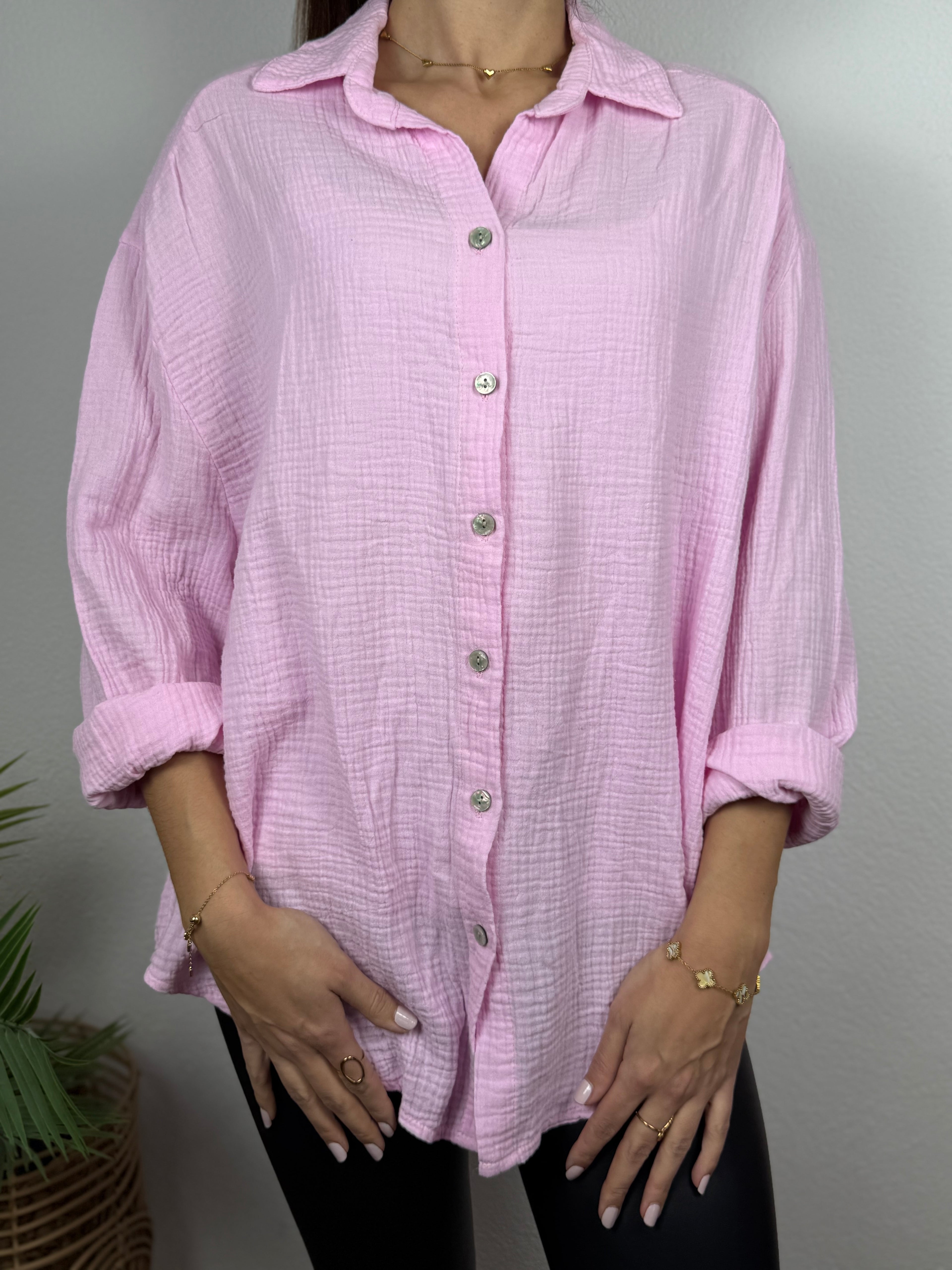 Musselin Oversize Bluse – Made in Italy