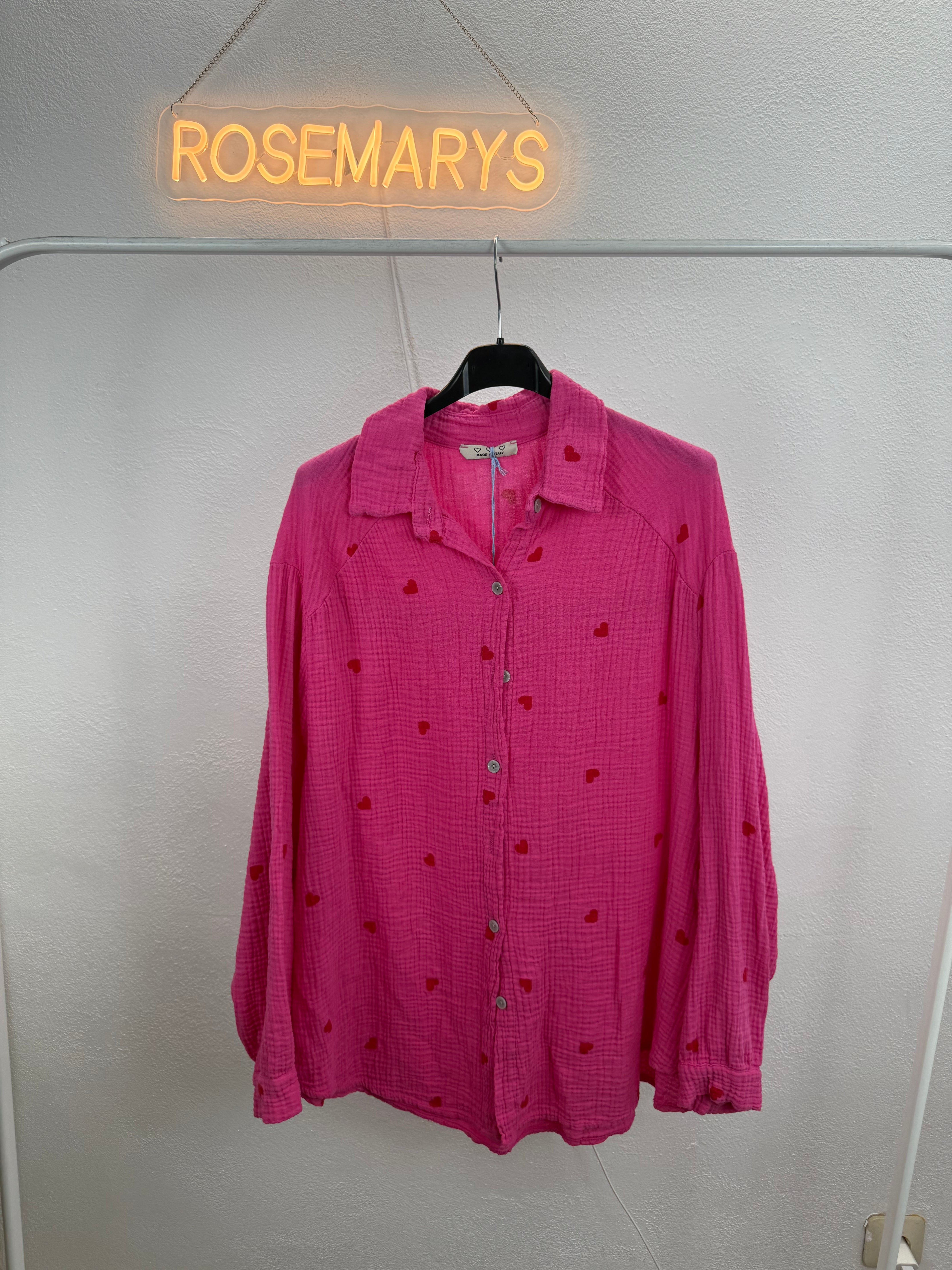 Musselinbluse LOVERS - verschiedene Farben - 100% Baumwolle